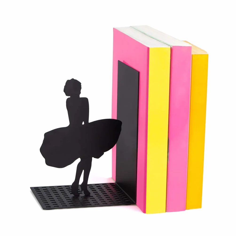 Balvi Marilyn sujetalibros decorativo metal negro diseño original