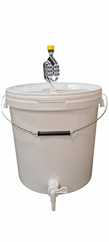Recipiente de fermentación 20 L Set fermentador con tubo goma sellado grifo plástico cubo cerveza vino blanco