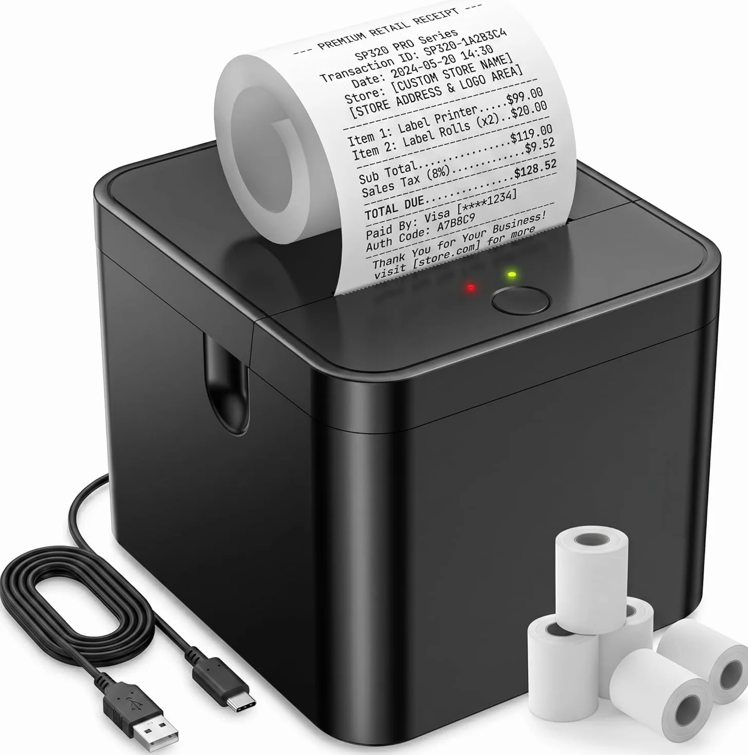 Impresoras térmicas de 58 mm portátiles, Bluetooth y USB Servicio multipropósito de impresoras de Etiquetas de Doble Modo