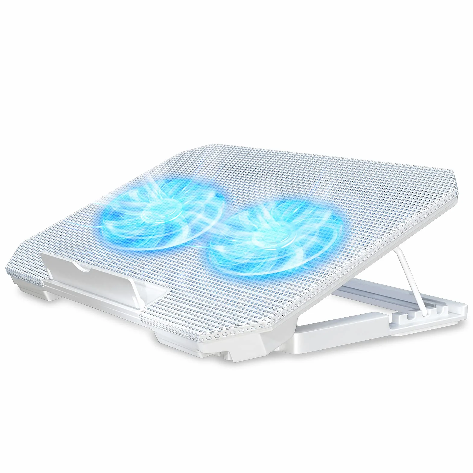 Enlaces Soporte de refrigeración para portátil - Alimentado por USB (2 ventiladores) - Altura ajustable - Hasta 43,2 cm - Blanco