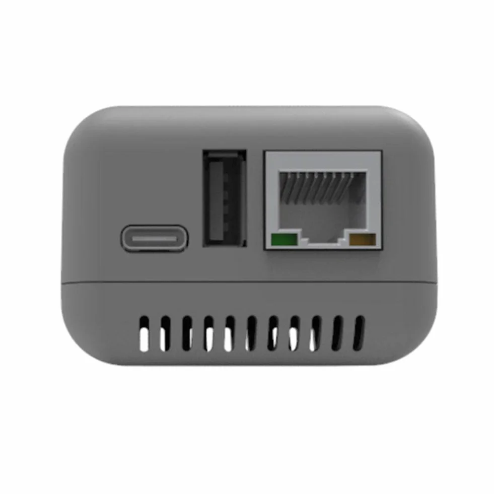 Mini adaptador inalámbrico de servidor de impresión WiFi para impresora USB, puerto USB 2.0 rápido 10/100 Mbps RJ-45 puerto LAN Ethernet, versión de red gris