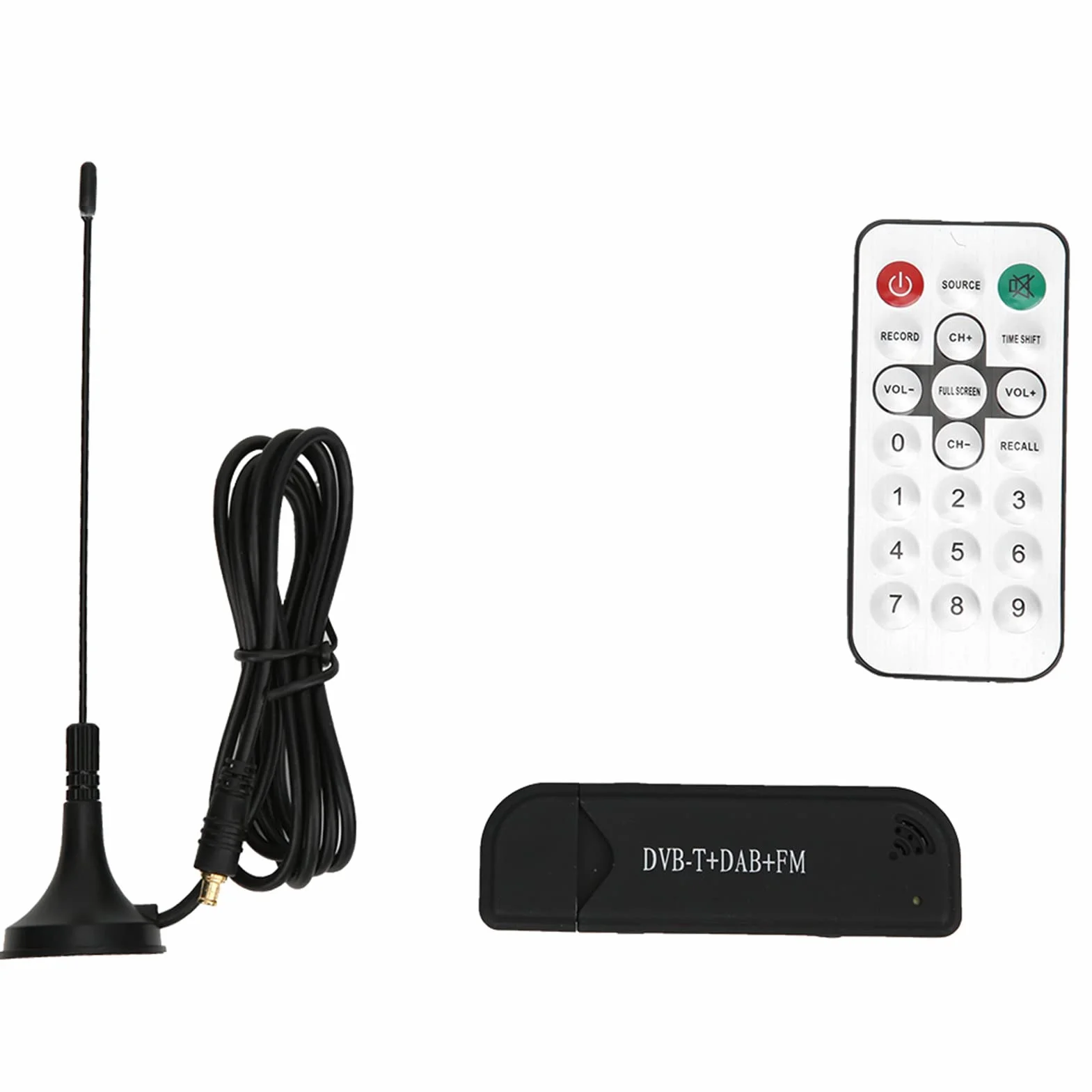 RTL2832U USB DVB-T FM SDR Dongle Stick Receptor Sintonizador de TV Digital para Usuarios de Controladores Dab con Grabación de Video en Tiempo Real y Soporte Multilingüe