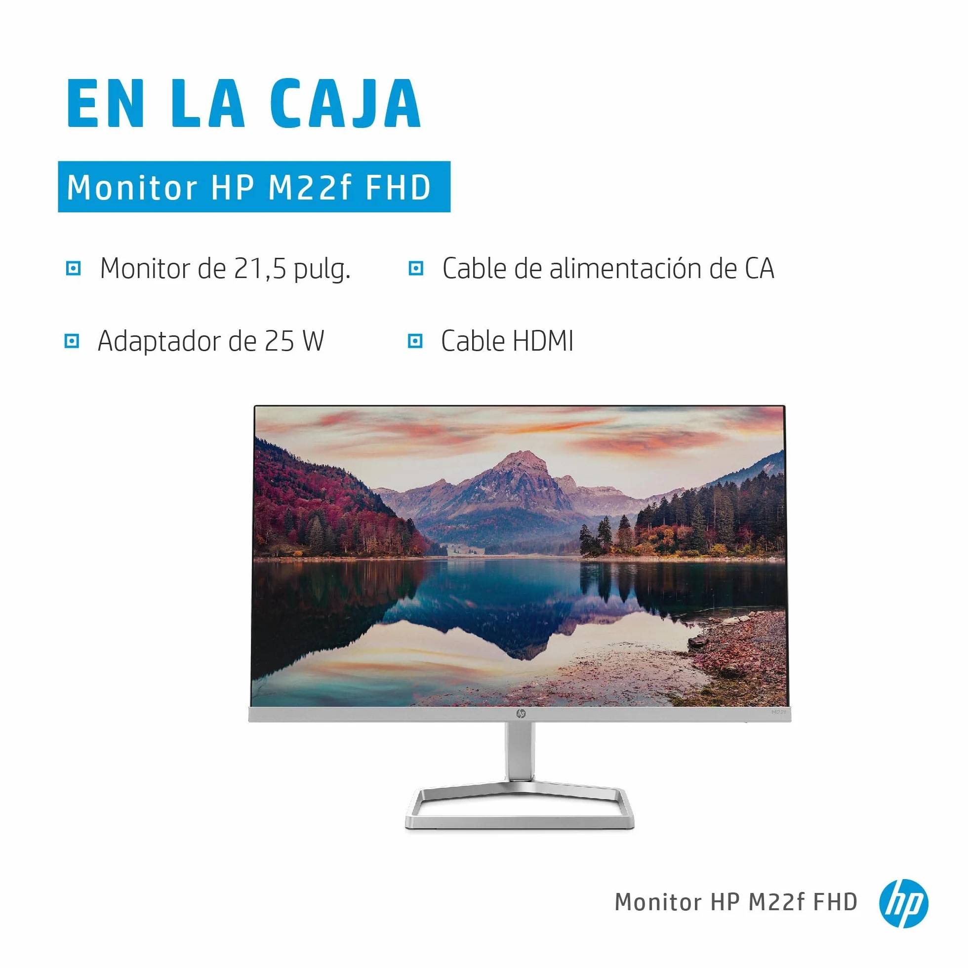 HP M22f Monitor 22" Full HD 1920x1080 75Hz 5ms IPS LED AMD FreeSync HDMI VGA Negro