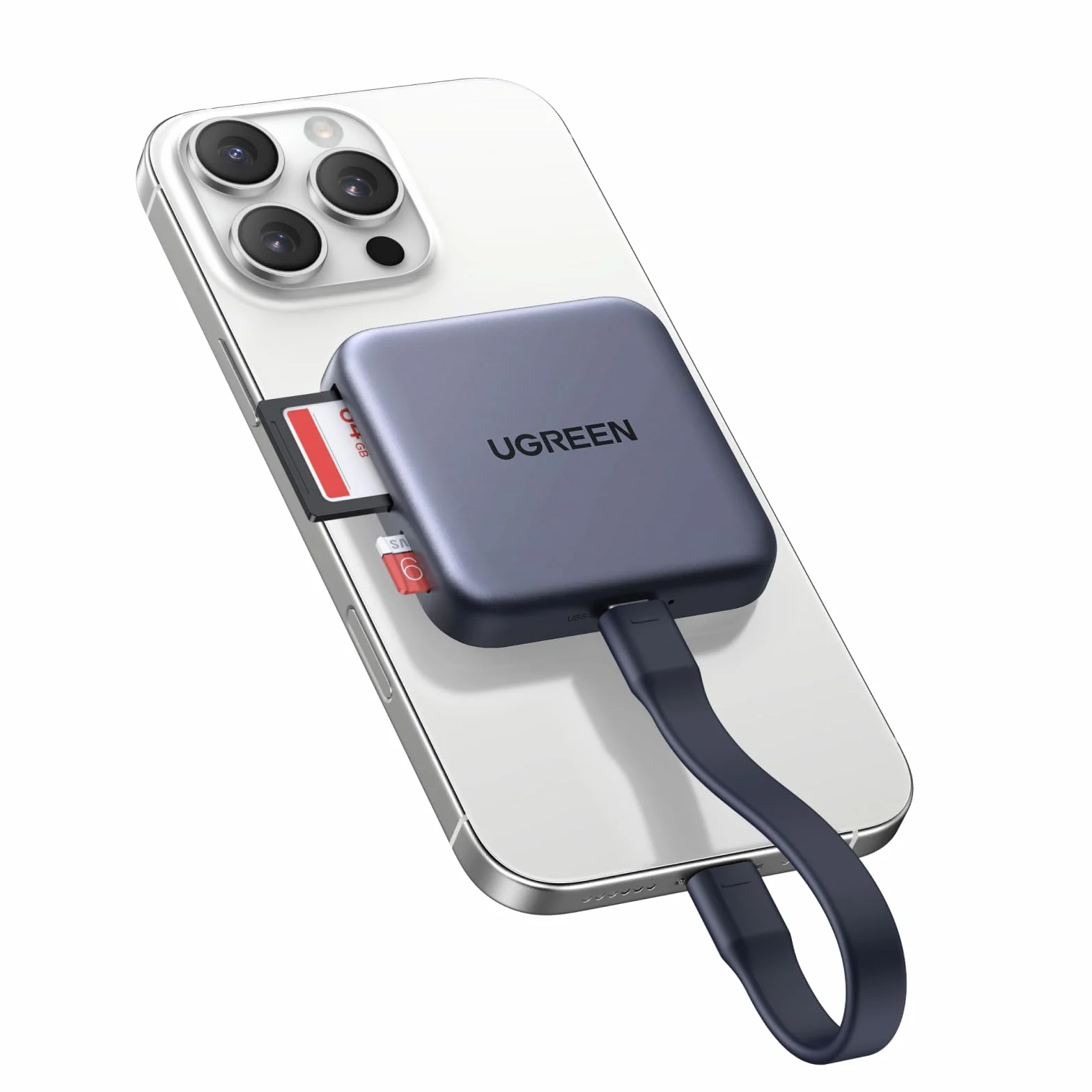 UGREEN Magnético Lector de Tarjetas SD 4.0 UHS II USB C Soporte PD 100W 312MB/s Adaptador de Tarjetas TF en Aluminio Compatible con iPhone 17 Pro MAX Air MacBook Air iPad Galaxy S25