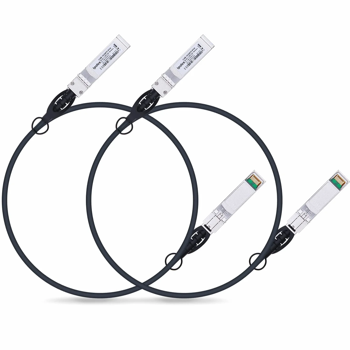 Ipolex Cable de cobre SFP+ 10G, DAC SFP+, cable de cobre de conexión directa 10GBASE-CU, cable Twinax pasivo de 10Gb/s compatible con Cisco, Ubiquiti, Meraki, Mikrotik, Intel etc. 1-metro, 2-Pack.