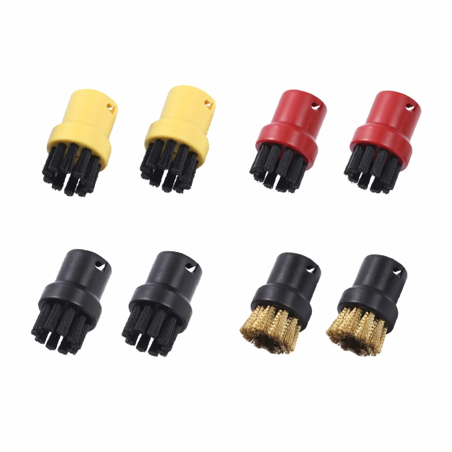 Cepillos de Limpieza a Vapor Accesorios de Repuesto Boquilla Redonda Cepillo Boquilla de Mano para Limpiador de Vapor Boquillas de Limpieza de Vapor para SC1 SC2 SC3 SC4 SC5 SC7 CTK10, 8pcs