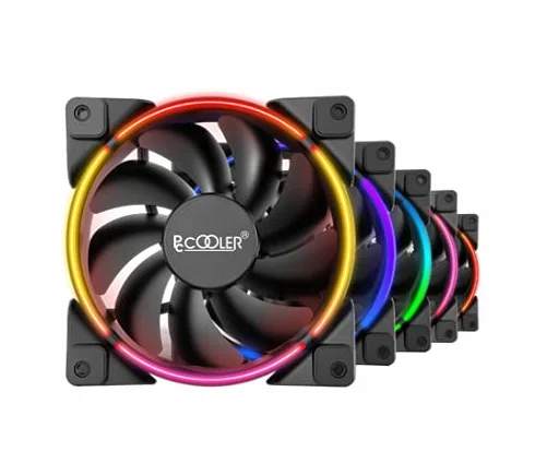 PCCOOLER Corona Kit FGRB 5 en 1, 120 mm 4 pines PWM RGB direccionable por ventilador