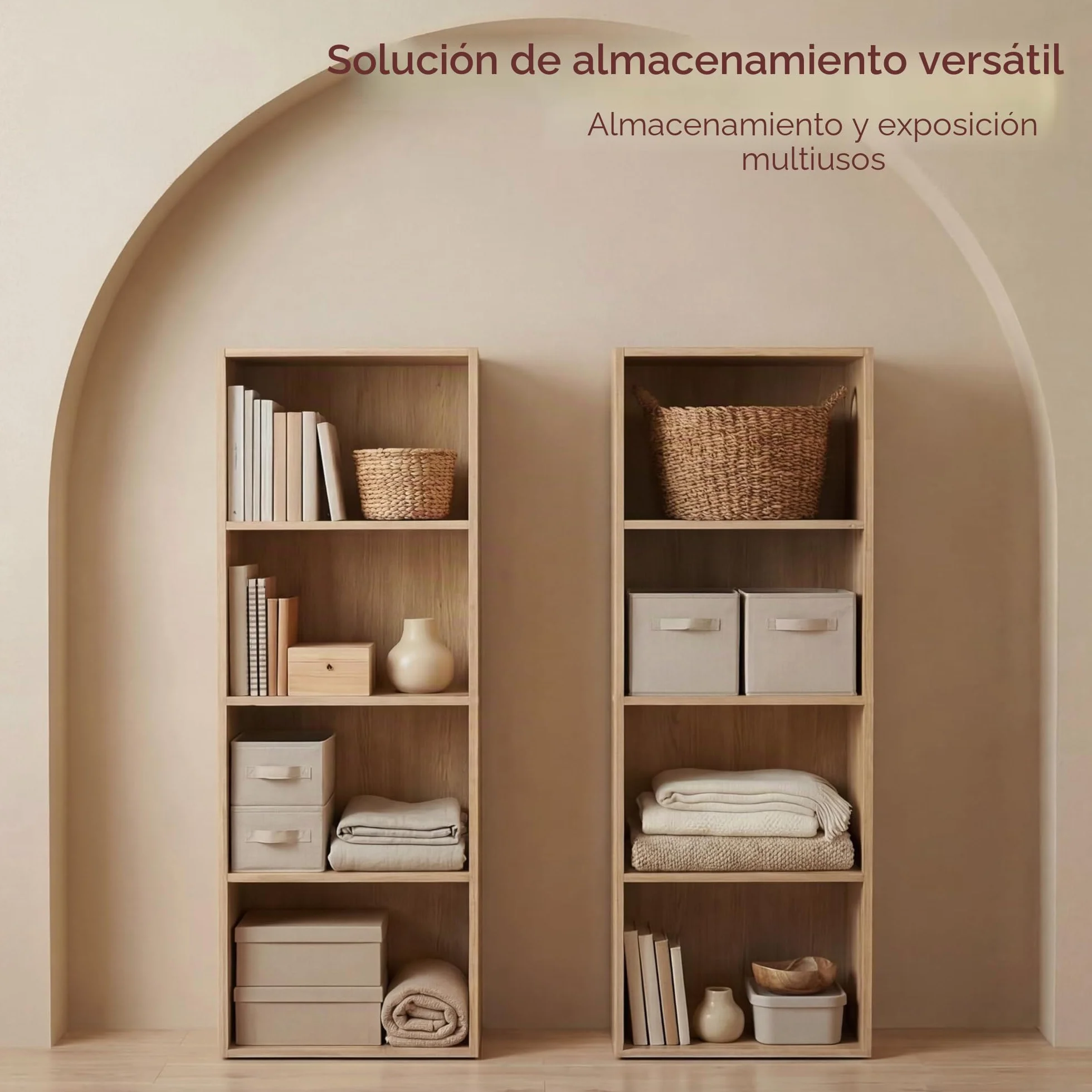 Vida Designs Estantería Oxford Cube Roble 4 Niveles