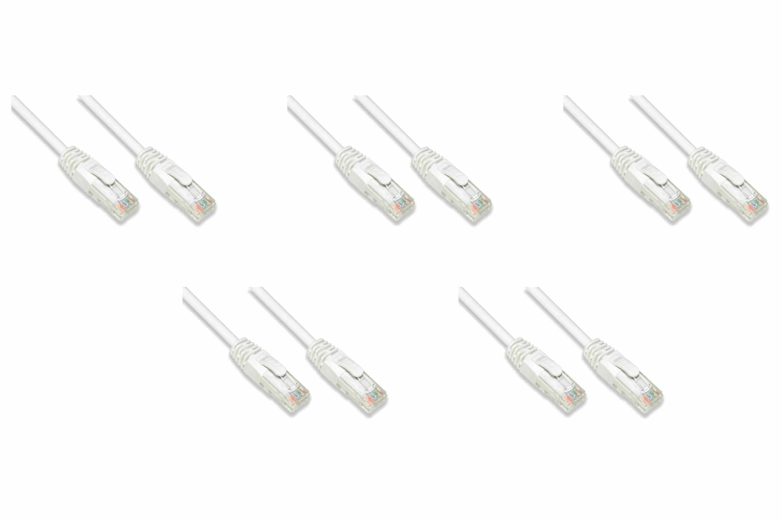 LINK LK6AU075W05 - cable red categoría 6a no apantallado utp awg24 color blanco halogenfree mt 7,5 paquete de 5 unidades