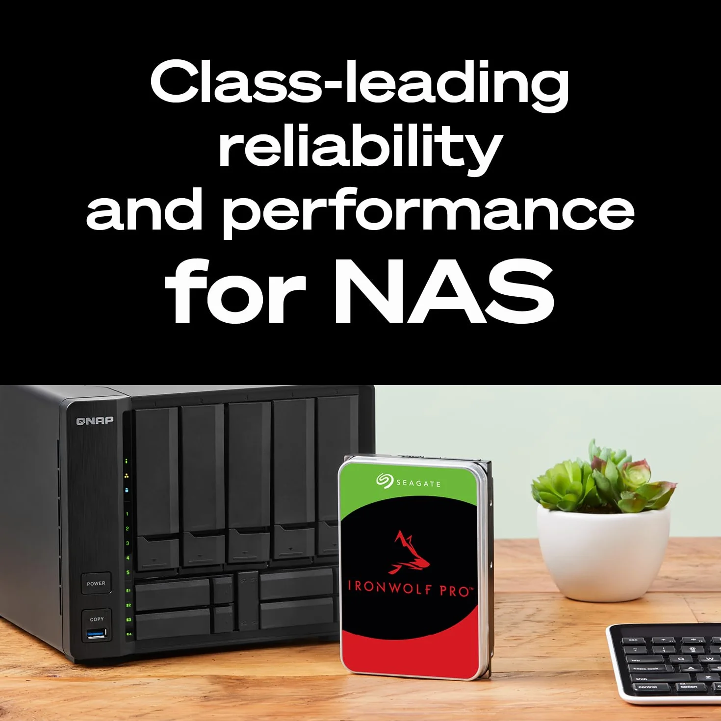 Seagate IronWolf Pro, 14 TB, Enterprise HDD interno - CMR, 3,5 pulgadas, SATA a 6 Gb/s, 7200 RPM, caché de 256 MB para almacenamiento conectado a red RAID, servicios Rescue (ST14000NT001)