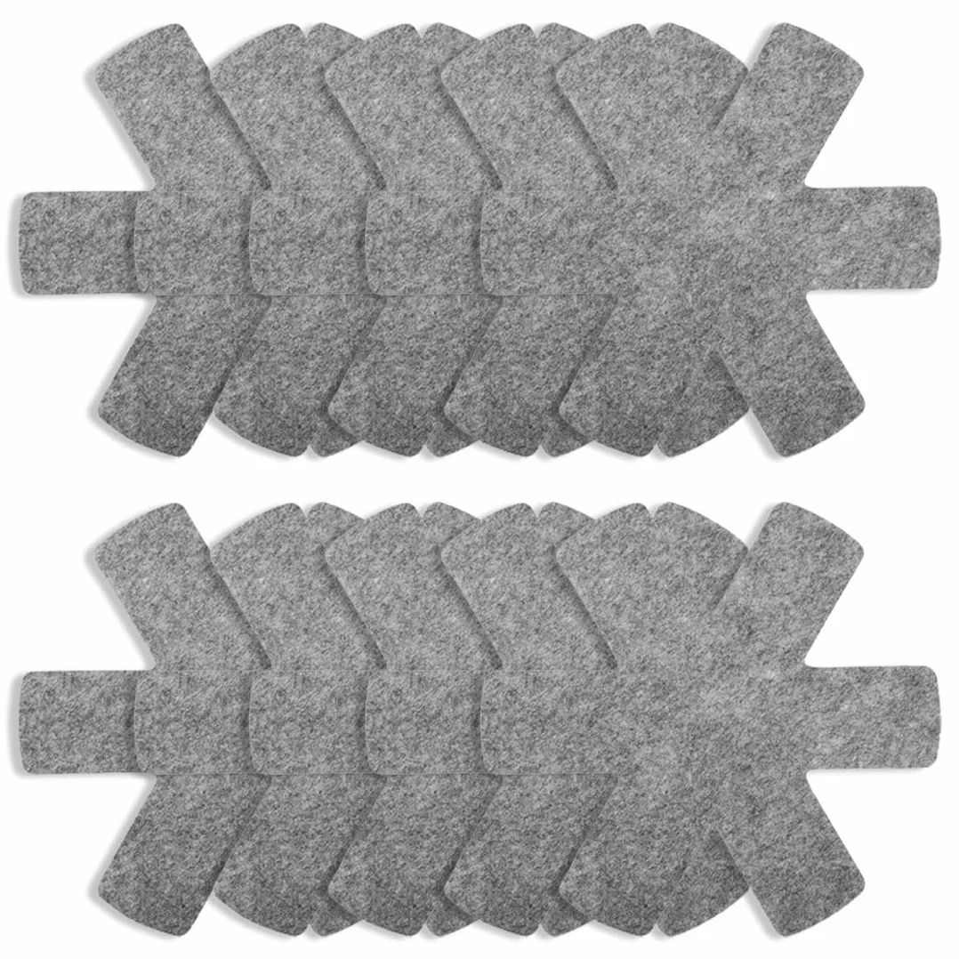 10 unidades de protectores de sartenes de fieltro contra arañazos - Protección para apilamiento de sartenes, ollas y cuencos revestidos - 20 cm de protección para ollas gris - Separador de sartenes y