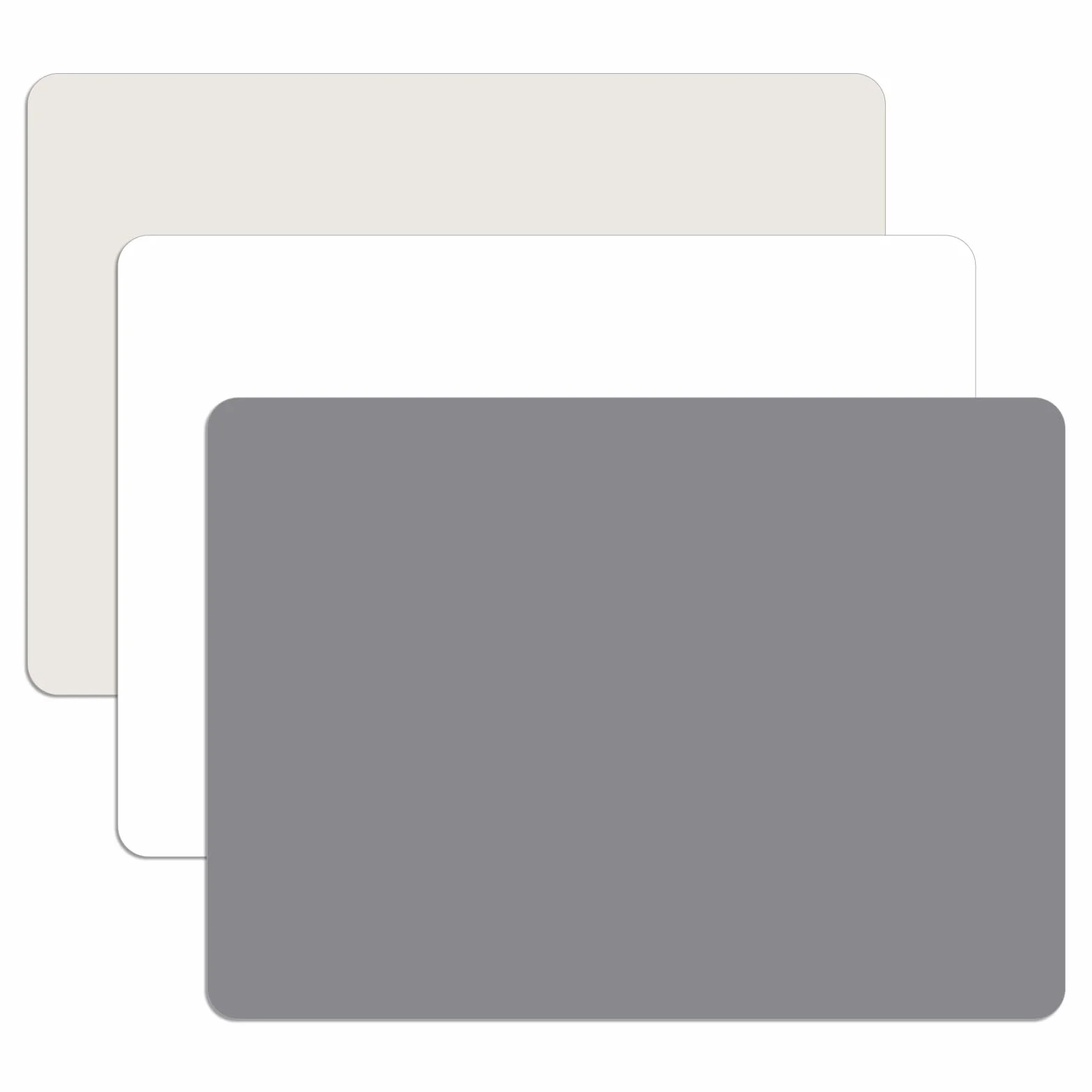 3 Piezas Tapete De Silicona 40 x 30 cm, Resistente al Calor, Alfombra Silicona Manualidades, Almohadilla de Silicone Multifunción para Manualidades, Pintura, Resina, Gris Claro, Gris Oscuro, Blanco