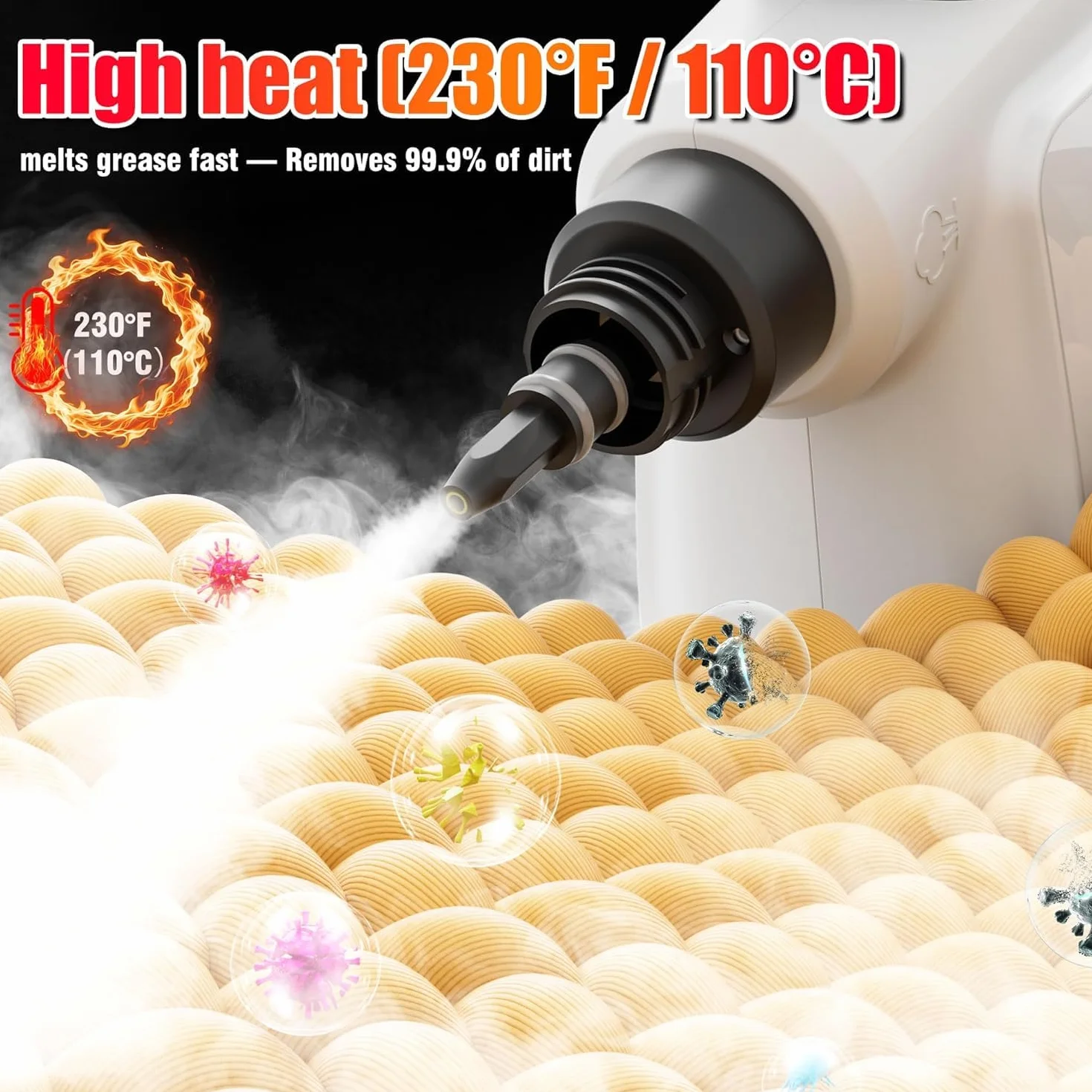 Vaporeta Limpieza Hogar 3.2bar 400ml Limpiador a Vapor Portátil para Casa Coche Cortinas Baños Cocinas