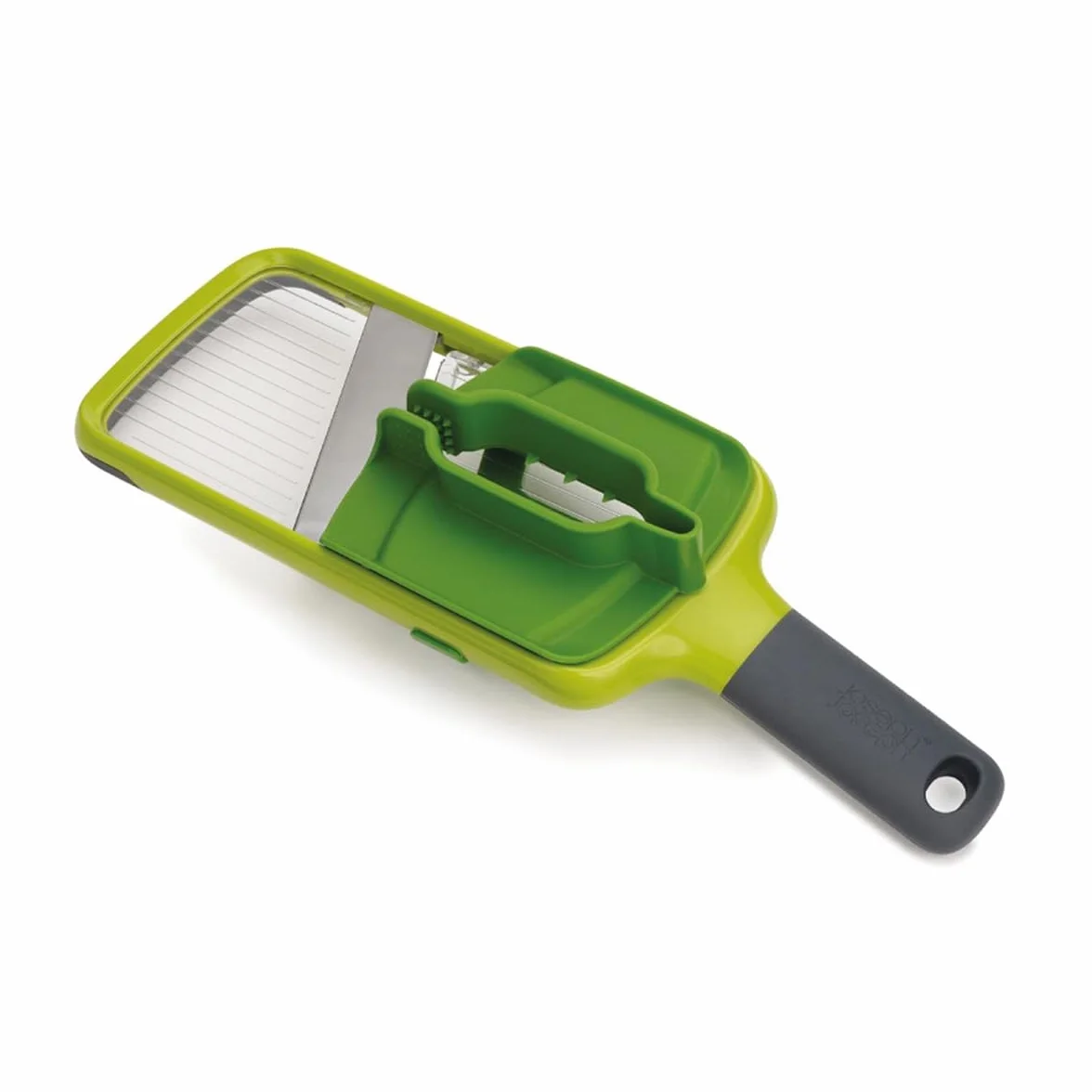 Joseph Joseph Mandolina de cocina Cortador de verduras ajustable con agarre de precisión 3 grosores Verde