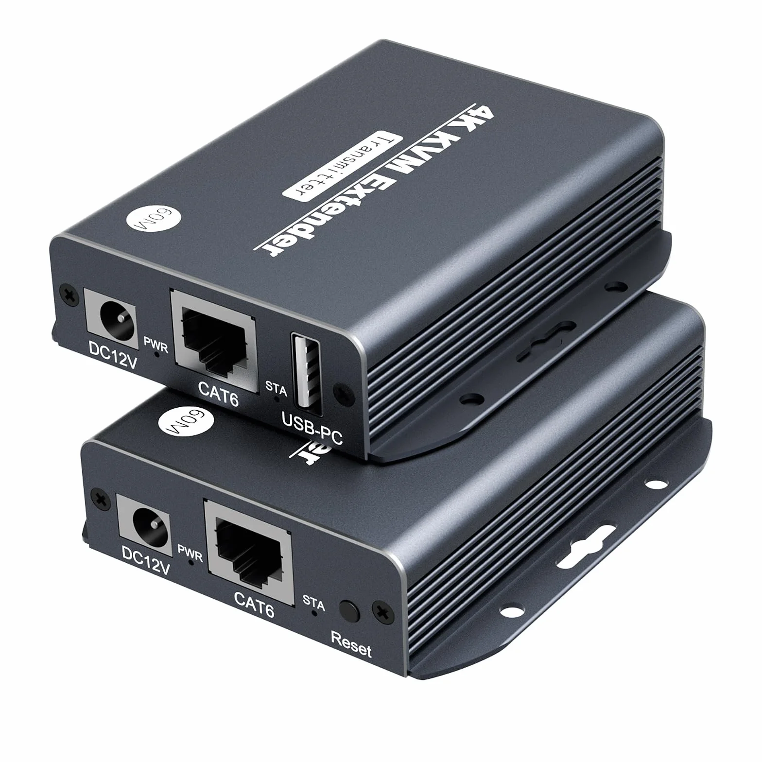 4K HDMI KVM USB Extender sobre Cat 5e/6/7 Cable - 4K@60Hz hasta 196Ft HDMI sobre Ethernet Extender - soporta loopout, HDCP 2.2, POC