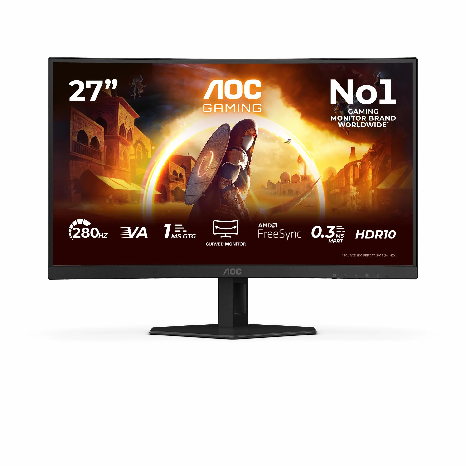 AOC C27G4ZXE Gaming Monitor 27" 280Hz Fast VA 1ms GtG HDR10 Adaptive Sync 1920x1080 HDMI 2.0 DP 1.4 Negro