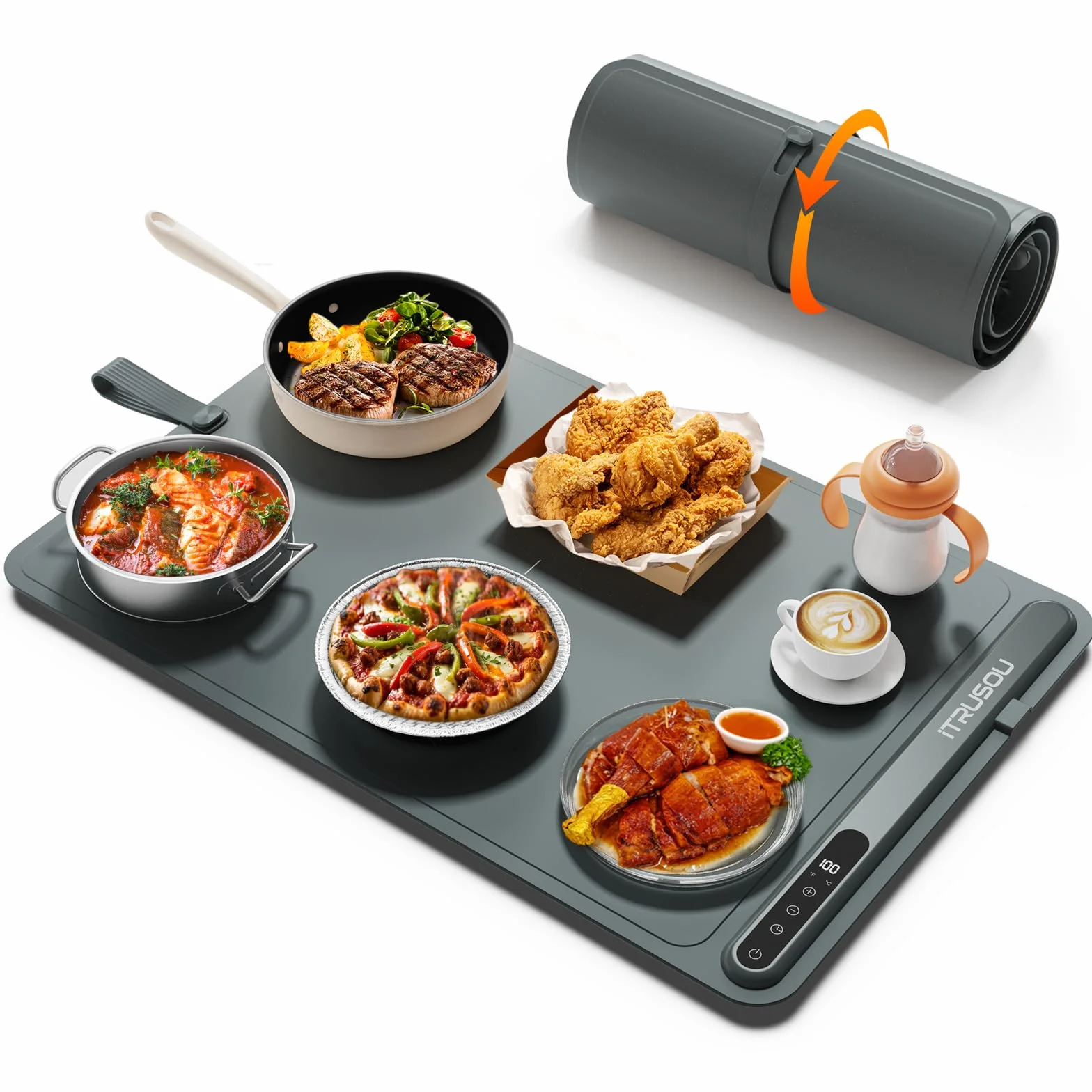 iTRUSOU Bandeja de Calentamiento Eléctrico, Calienta Platos, Calentador de Comida con Nano Silicona
