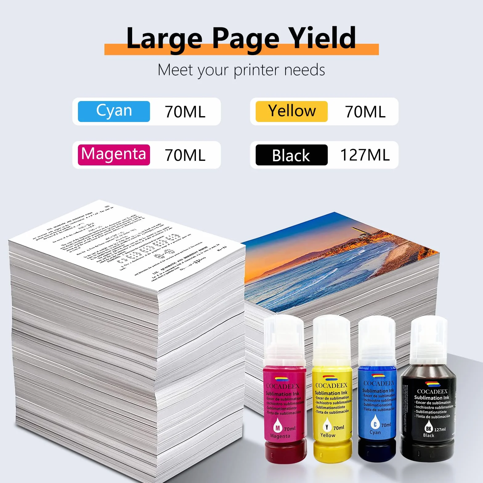La Tinta de sublimación es Compatible con la Impresora EcoTank ET-2710 ET-2800 ET-2850 ET-3710 ET-4760 ET-15000 ET-16600 ET-4750 ST-2000 ST-3000 ST-4000 ET-2700 ET-3700 ET-7700 ET-4800