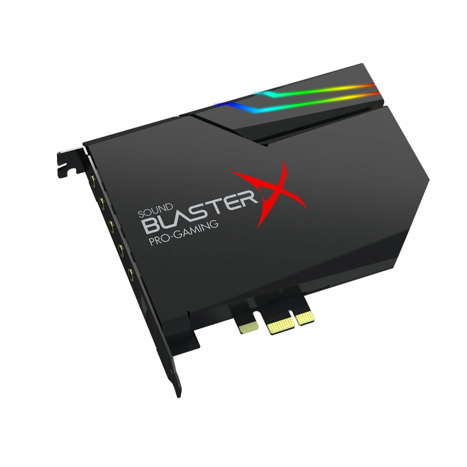 Creative Sound BlasterX AE-5 Plus Tarjeta de sonido para juegos PCI-e SABRE32 Ultra-class de 32 bits/ 384 kHz alta resolución, DAC con Dolby Digital y DTS, hasta 122 dB SNR, Sistema de iluminación RGB