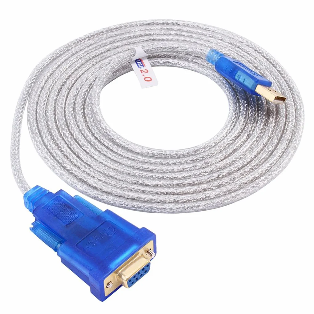DTech Adaptador USB a serie 3 m USB a RS232 DB9 cable hembra puerto COM con chipset FTDI compatible con Windows 11 10 8 7 Mac Linux