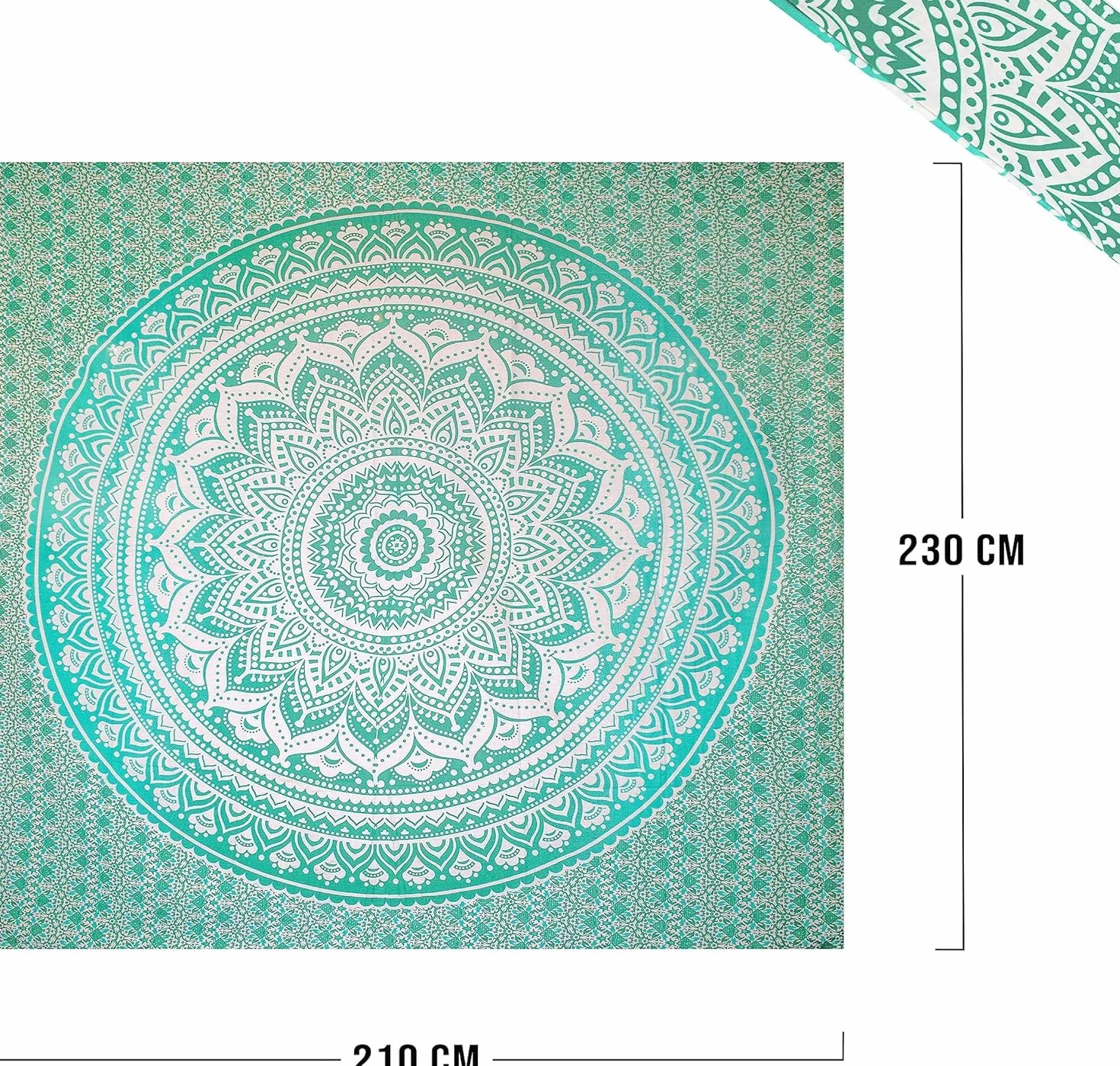 BRICOMIRAS Tapiz de Playa Grande antiarena Mandala 2X Verde