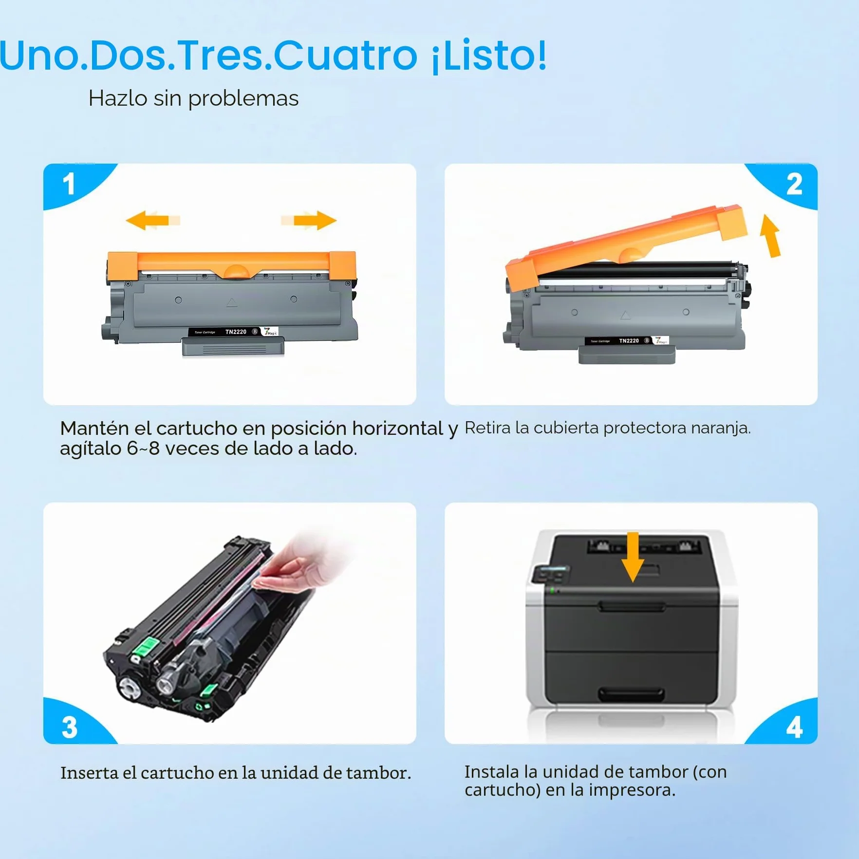 7Magic TN2220 Compatible Cartucho de Tóner para Usar en Lugar de Brother TN2220 TN2010 para MFC-7360N MFC-7460DN DCP-7055 DCP-7060D DCP-7065DN HL-2240 HL-2130 HL-2135W HL-2240 HL-2250DN (2 Negro)