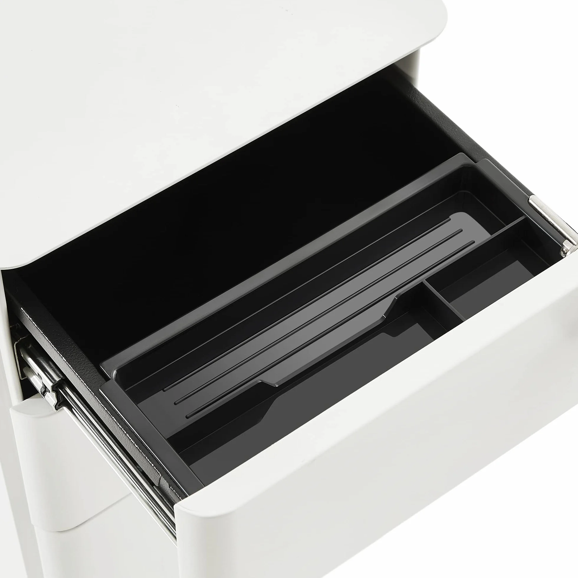 SONGMICS Cassettiera da Ufficio con Rotelle e Serratura Bianco OFC030W01