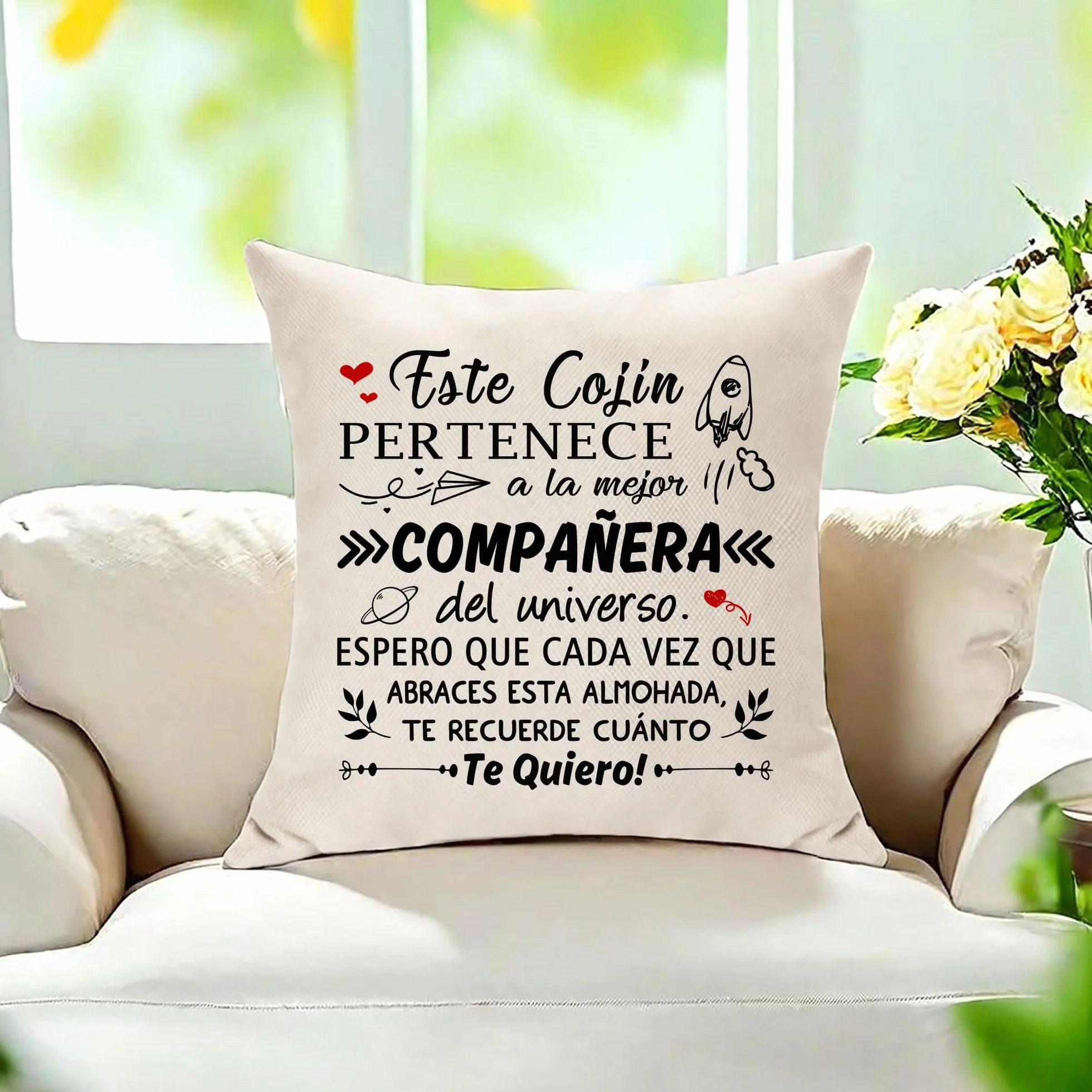 Funda de Cojín Personalizado Regalos Compañera Amigas Despedida Empresa Navidad Trabajo Colegas Decoración