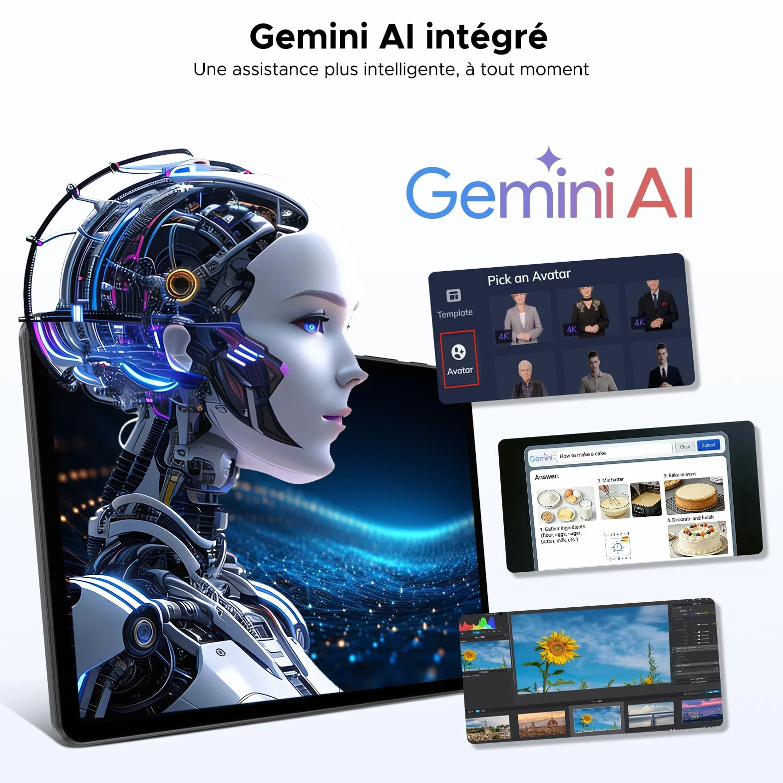 P10 Tablet 10 Pulgadas Android, Tablets Android 16 con Gemini AI, 48GB RAM+128GB ROM, 7000mAh, Unisoc T310 Quad-Core, 90Hz, 8MP+5MP, WiFi 5, Altavoces Duales, Face ID, Tablet con Teclado, Lapiz, Negro