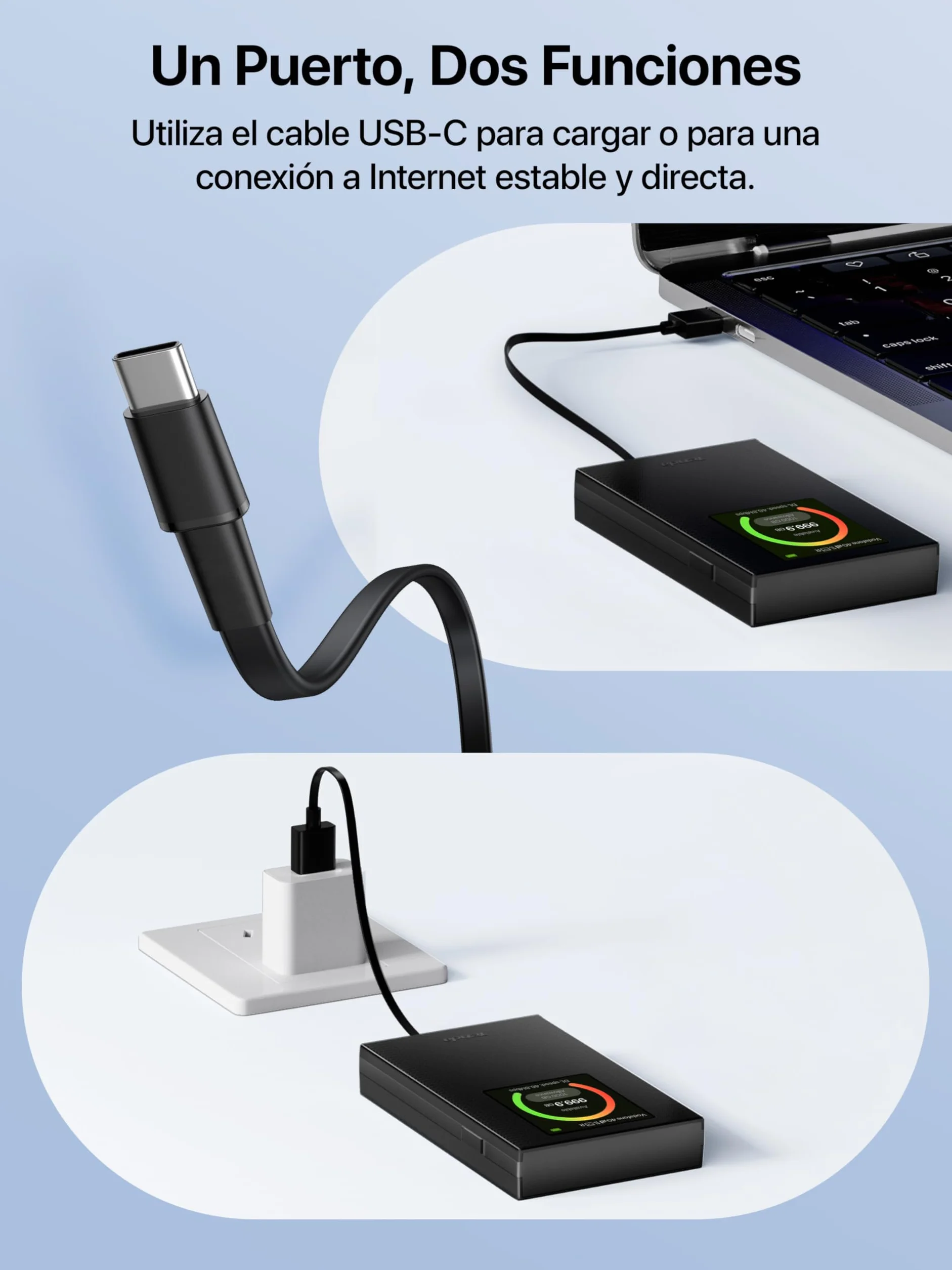 Tenda MF6 Router 4G SIM Móvil Portátil CAT4 WiFi6 AX300 MiFi 2100 mAh USB-C WPA3