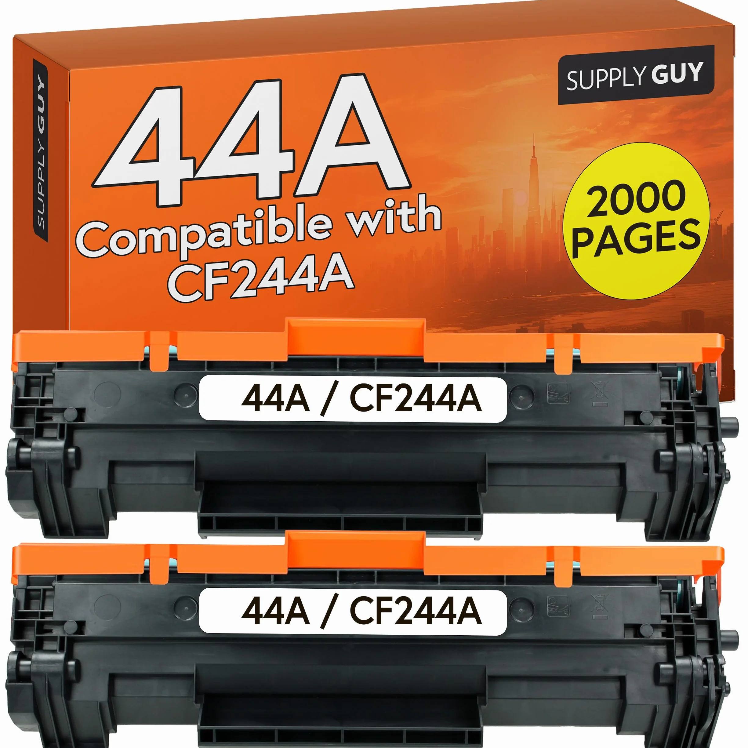 Supply Guy Toner Compatible con CF244A HP 44A para HP LaserJet Pro M15a M15w MFP M28a MFP M28w Negro Multipack (2X Cartuchos de Toner con Chip)