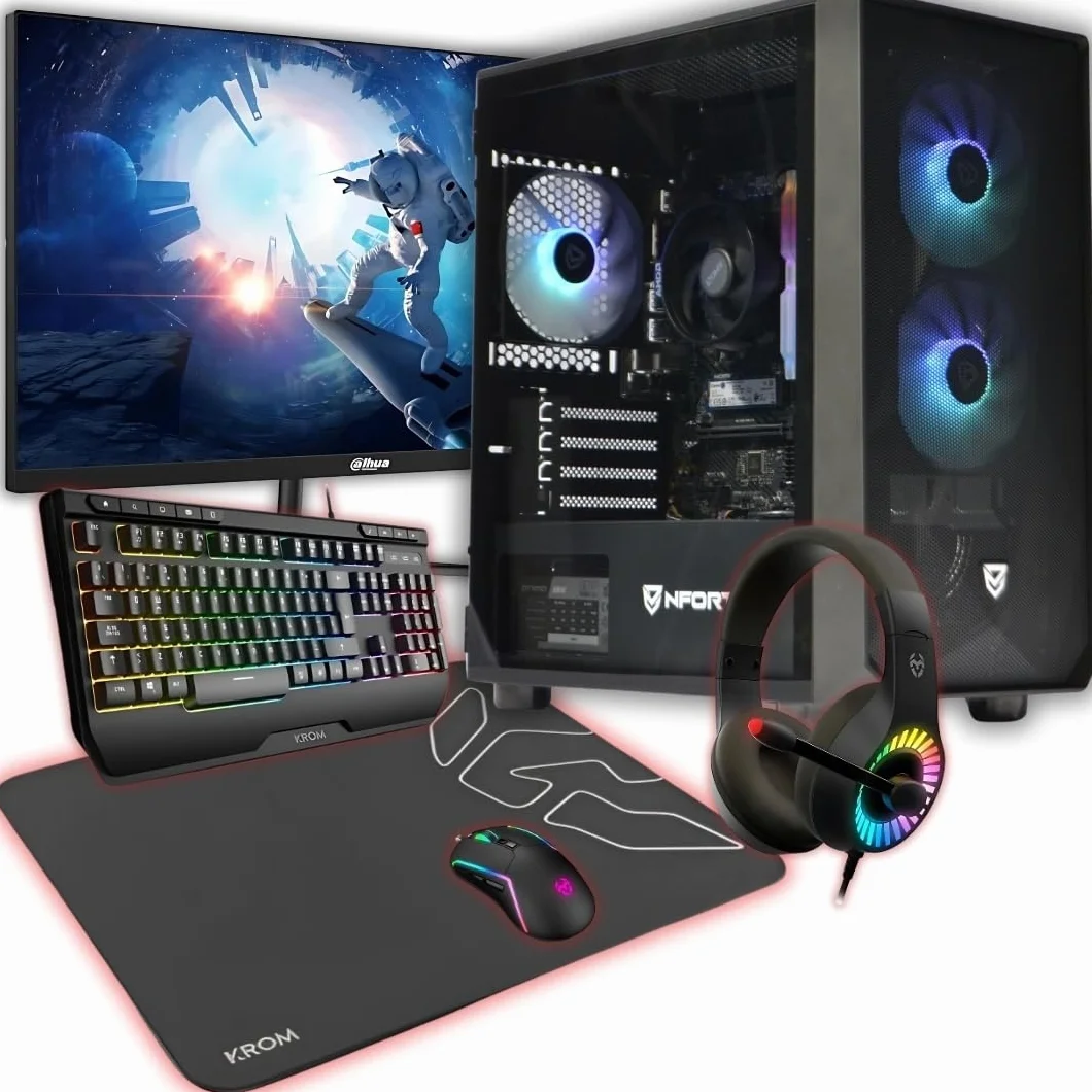 PC Gaming Completo • TrendingPC • Ryzen 7 5700G 8X 3,80Ghz • 32Gb RAM DDR4 RGB • AMD Radeon 8 Graphics • 1tb m.2 • WiFi 6 & Bluetooth • Monitor 24" 100hz •Windows 11 • Teclado Auriculares y ratón
