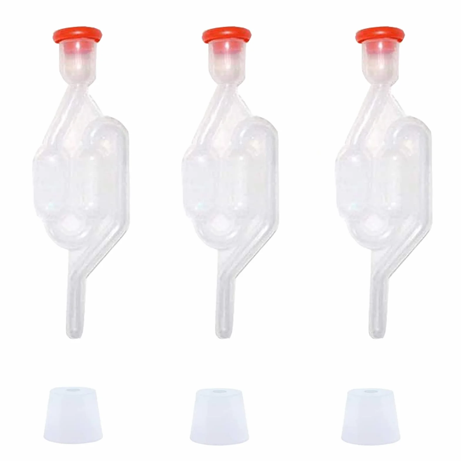 Airlock Fermentacion con Tapón, 3PCS Válvula de Escape de Fermentación para Vino