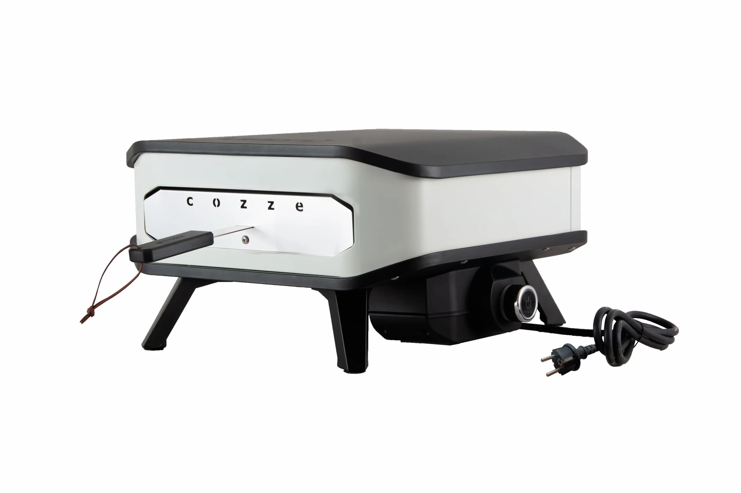 Cozze Horno para pizza eléctrico 13" 2200W Control digital temperatura Piedra 34x34 cm IPX4 Blanco y negro