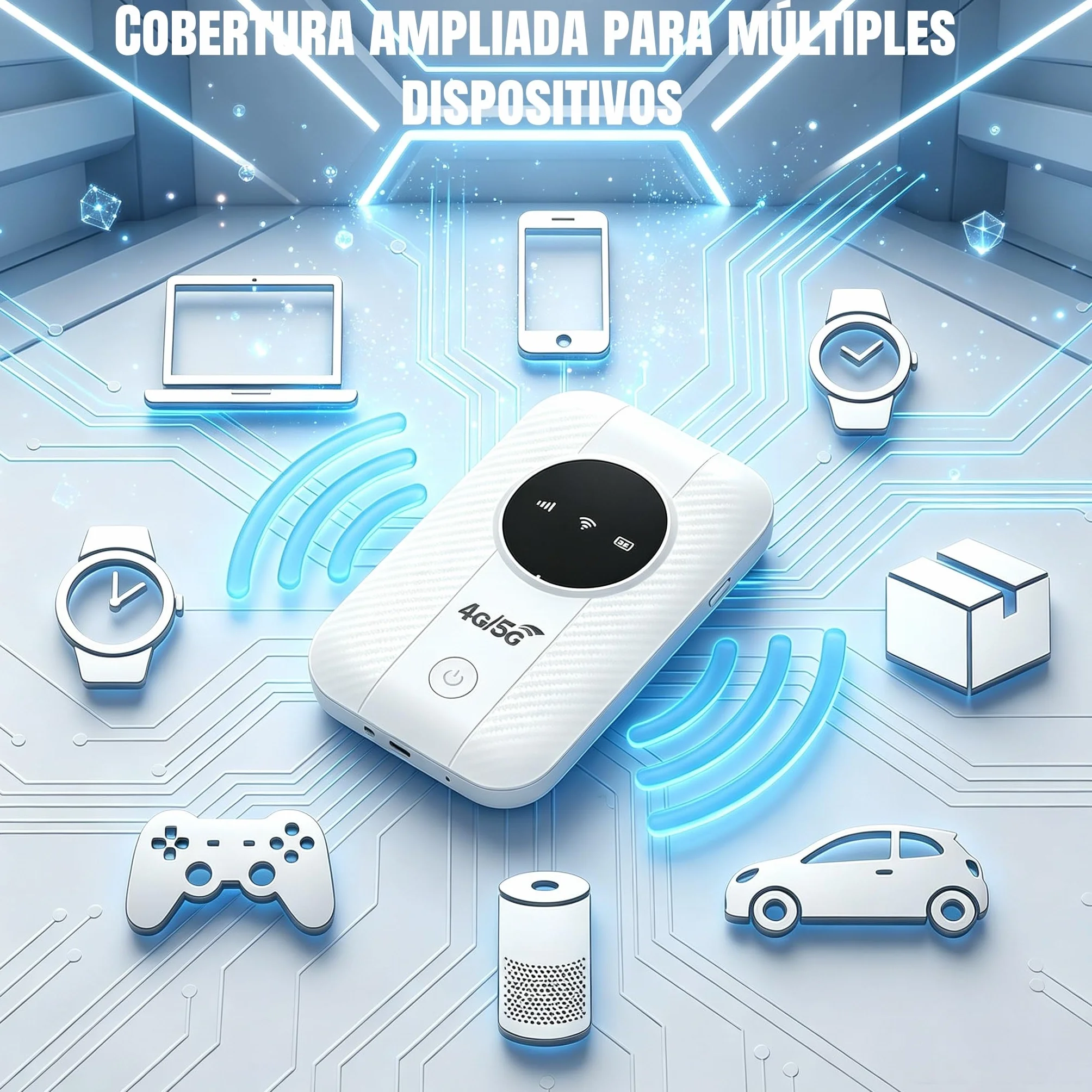 Router WiFi Portátil 4G/5G Desbloqueado con Ranura SIM, Conexión para 10 Dispositivos, Cobertura 4G/5G, Compatible con Todos los Operadores, Seguridad WPA2, Ideal para Viajes y Teletrabajo