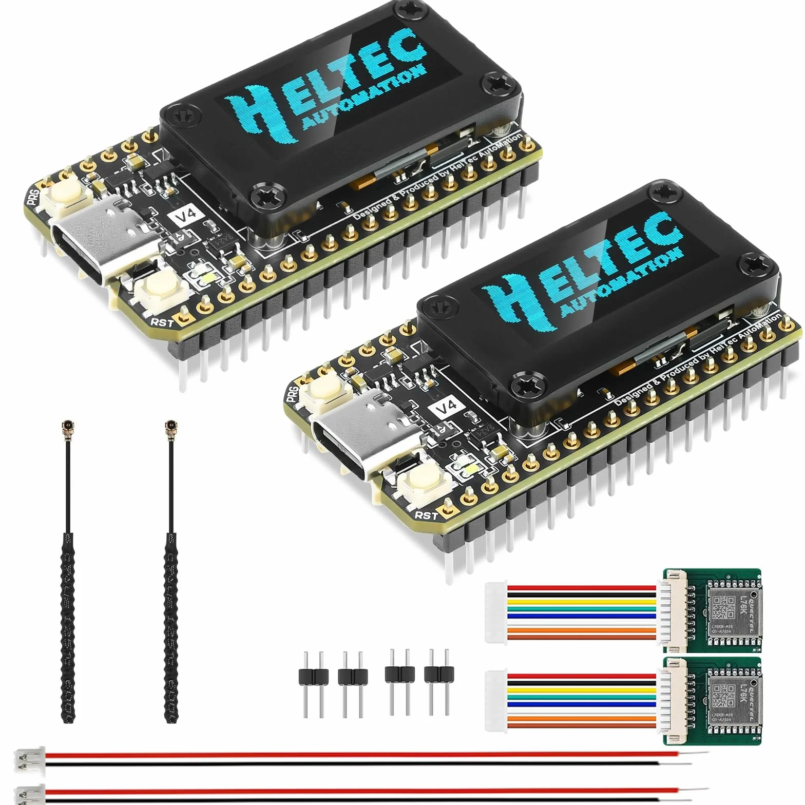 diymore 2PCS Placa de Desarrollo ESP32 Lora V4 con módulo GPS, Arquitectura ESP32 S3 Lora Mejorada, Flash de 16 MB, Antenas de 863-928 MHz, Compatible con GPS y energía Solar para Arduino