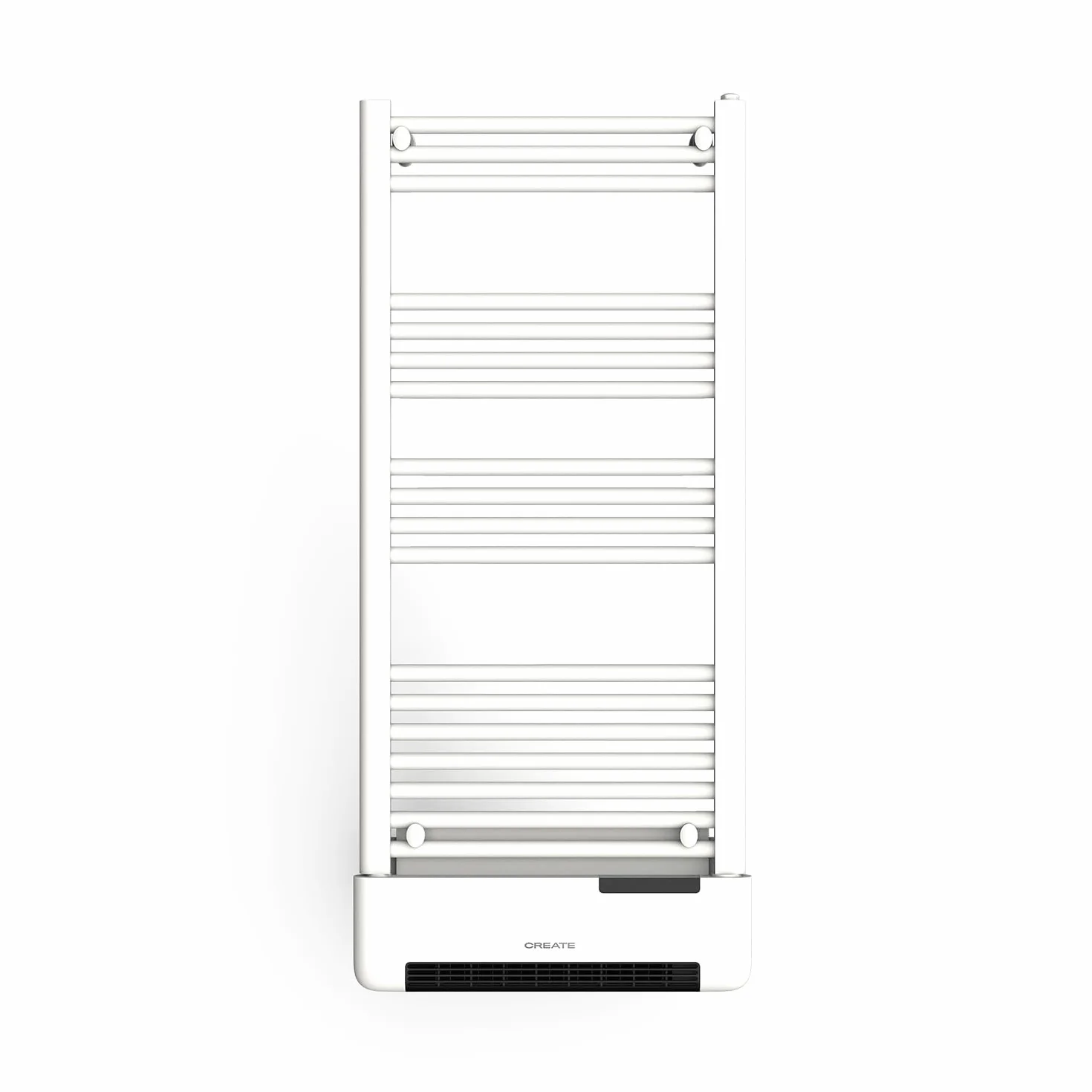 CREATE / Warm Towel Advance/Toallero eléctrico con Calefactor y WiFi Blanco / 51,5x11x115,5 cm/Control Desde la App, Pantalla LDC, 2 potencias, tecnología PTC, deteción Ventanas Abiertas, 1000W