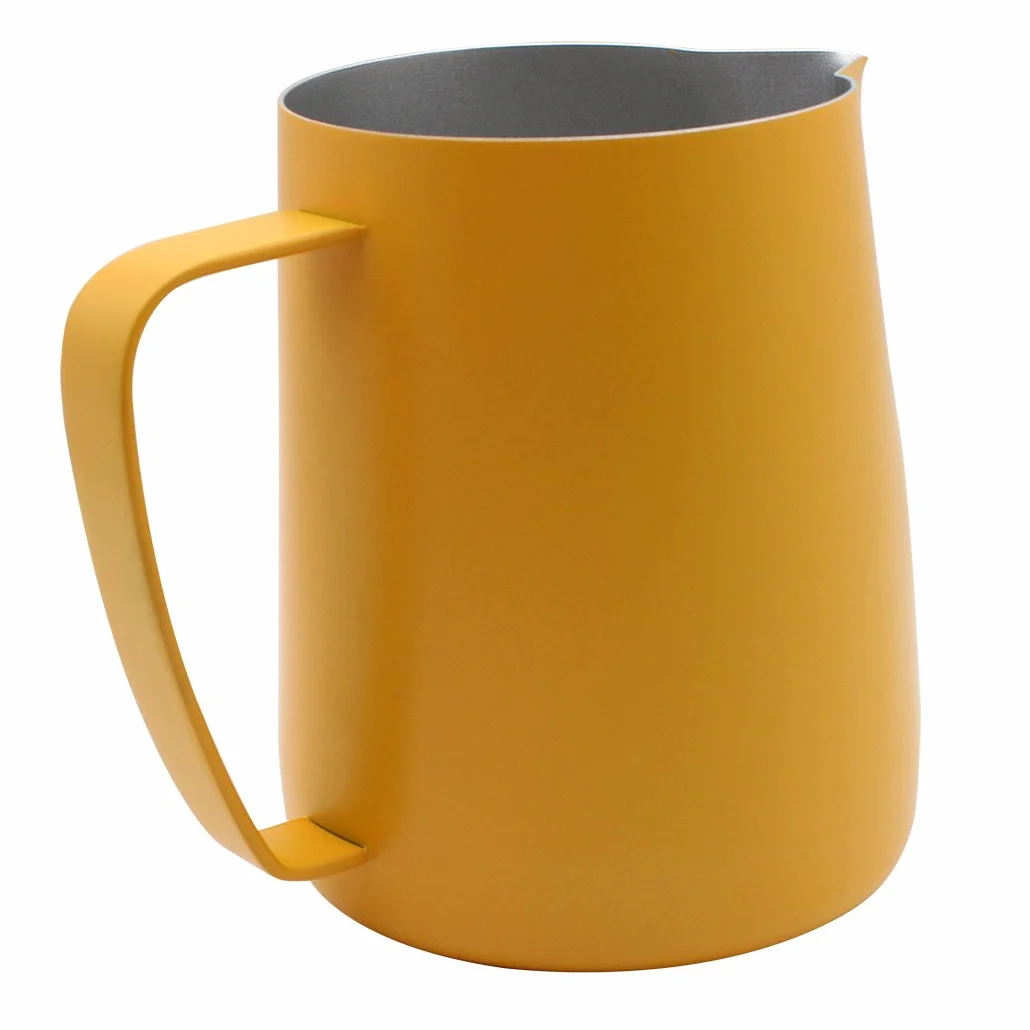 Jarra de acero inoxidable para espumar al vapor 600 ml amarillo