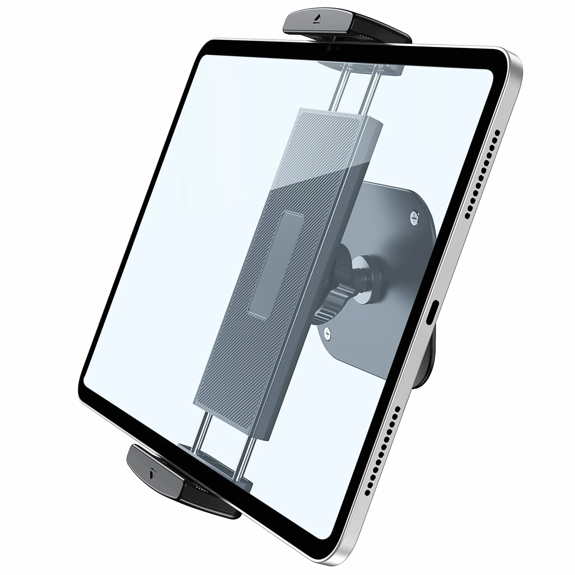 Soporte de pared para tablet, soporte de pared de aluminio para iPad, rotación de 360°, soporte de pared ajustable compatible con iPad Pro, Mini, Galaxy Tab, Surface Pro, Kindle, todas las