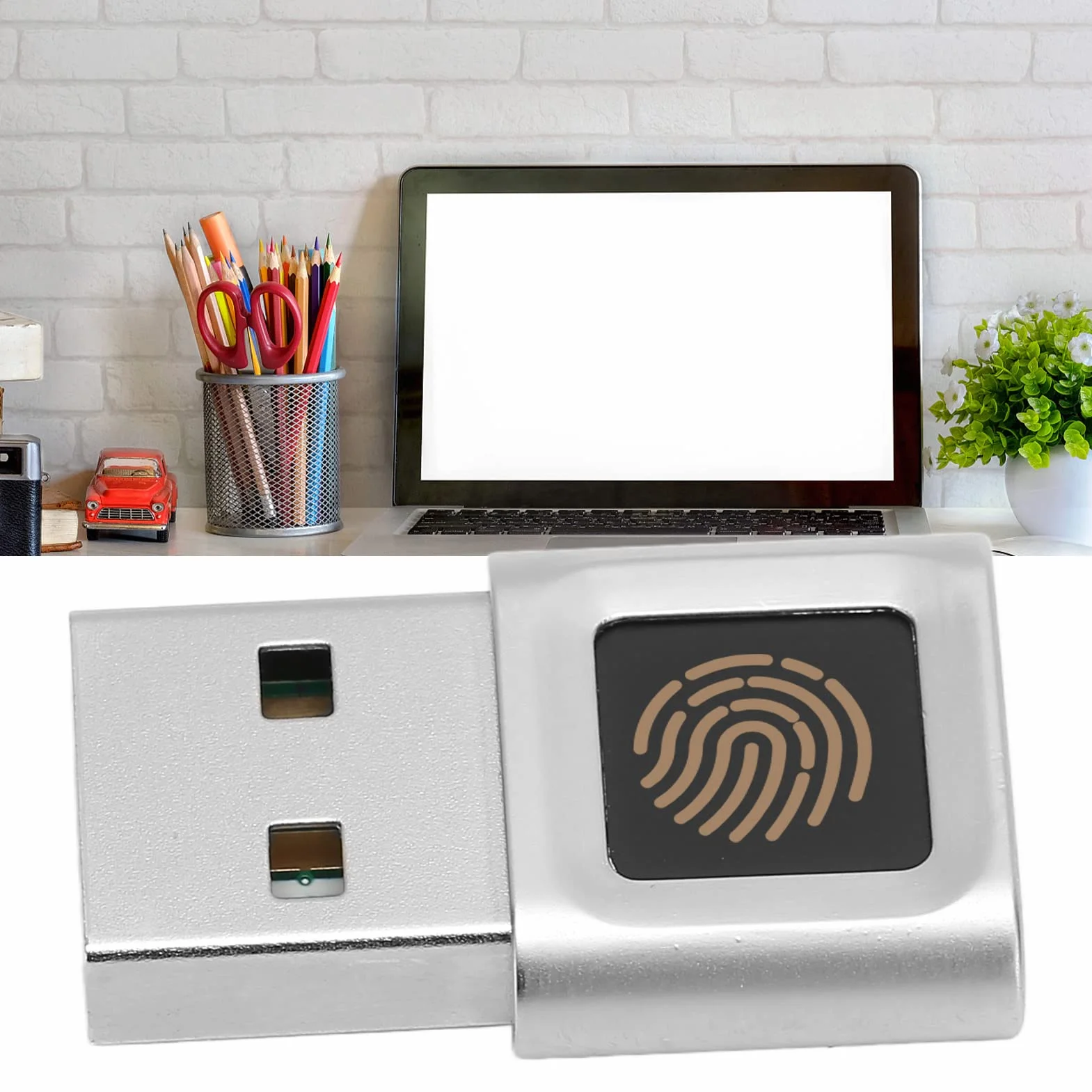 KIMISS Arcanite - Lector de Huellas Dactilares USB para PC 11, aleación de Zinc de 360 Grados, táctil, de Alta sensibilidad, Hello