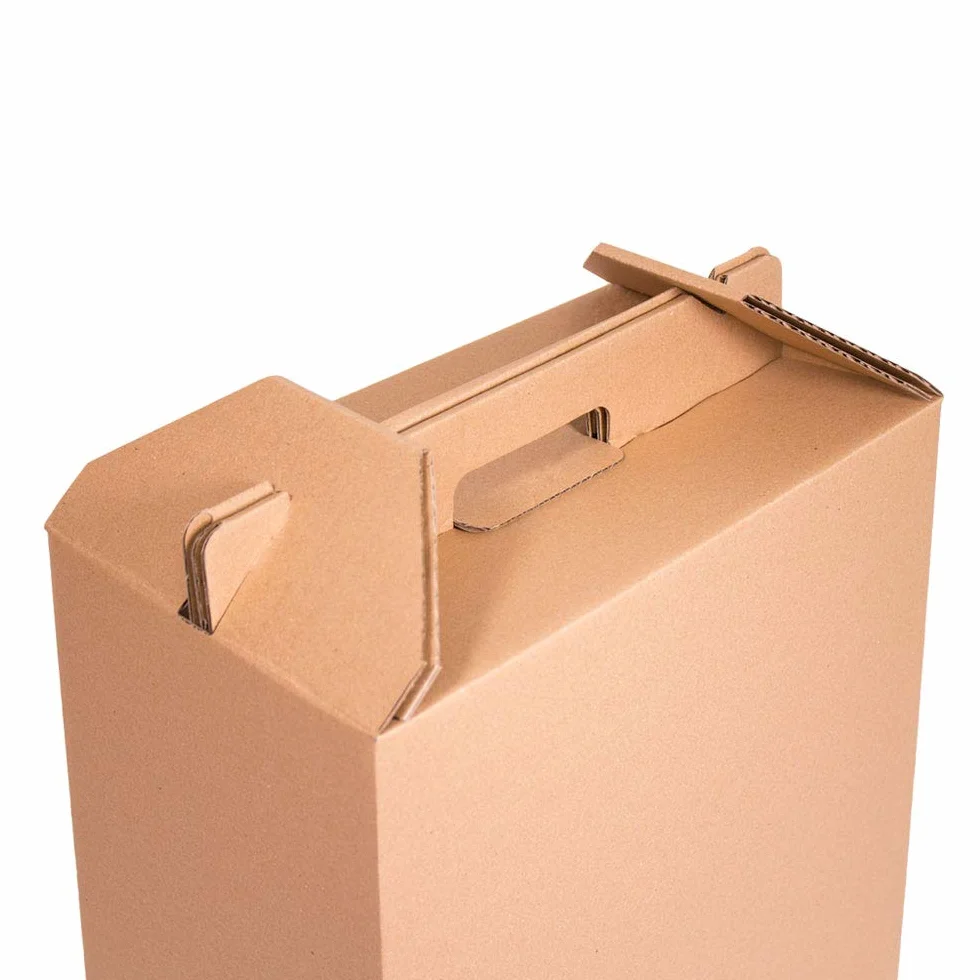 Caja para Vino Marrón, Estuche de 6 Botellas, 4 Unidades