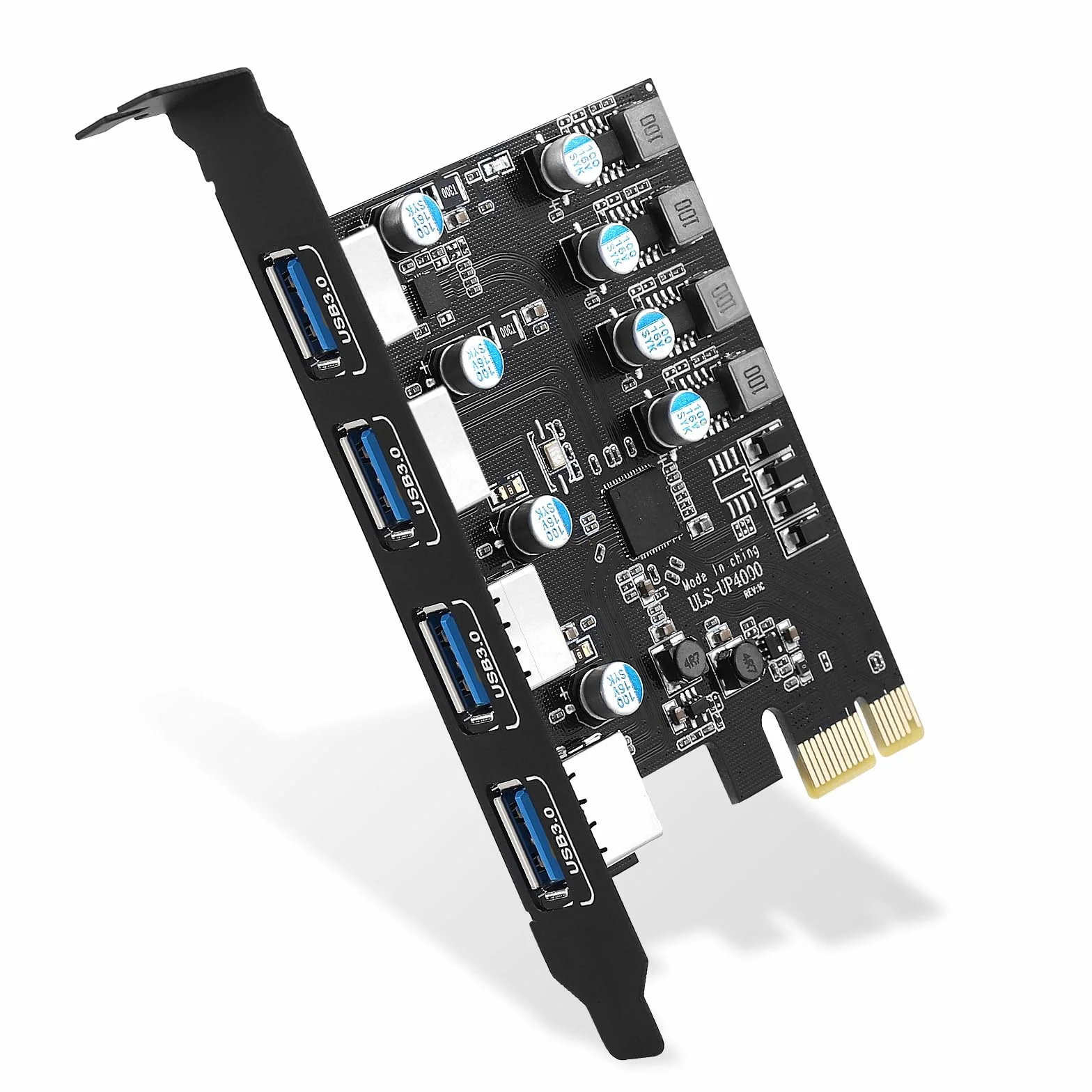 Tarjeta PCIe USB de 4 Puertos, Tarjeta PCI Express USB 3.0 de 5Gbps, USB 3.2 (USB 3.1) Gen1, Tarjeta de Expansión USB para PC de Sobremesa Windows