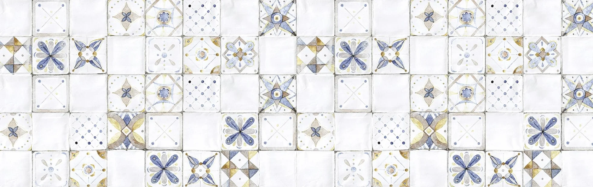 CREARREDA Panel antisalpicaduras cocina adhesivo pared Provence Tiles 190 x 60 cm ignífugo resistente agua
