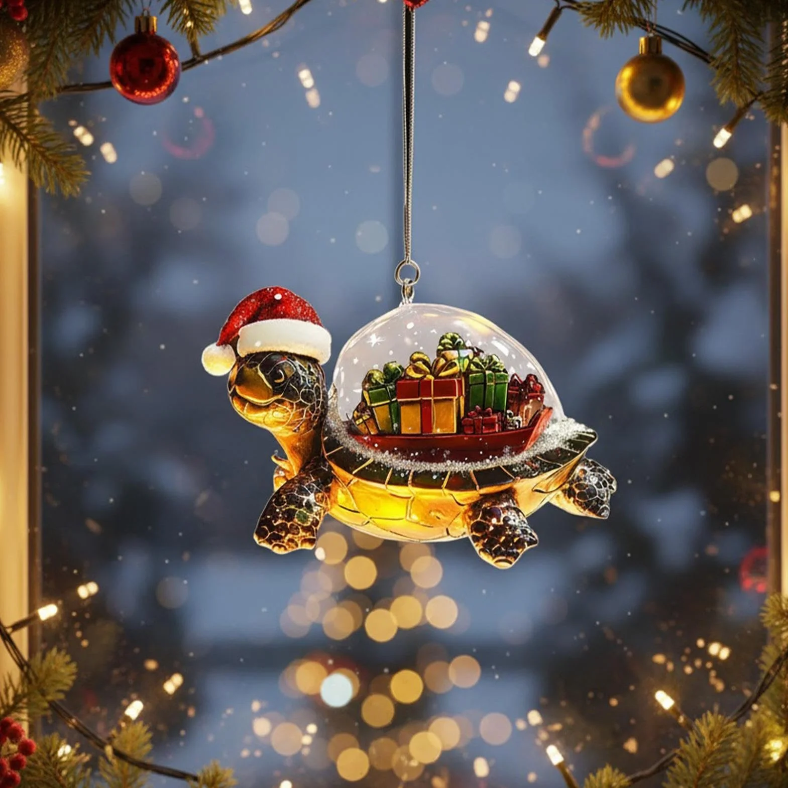 Adornos de Tortuga Marina, acrílico 2D, decoración Costera para el hogar