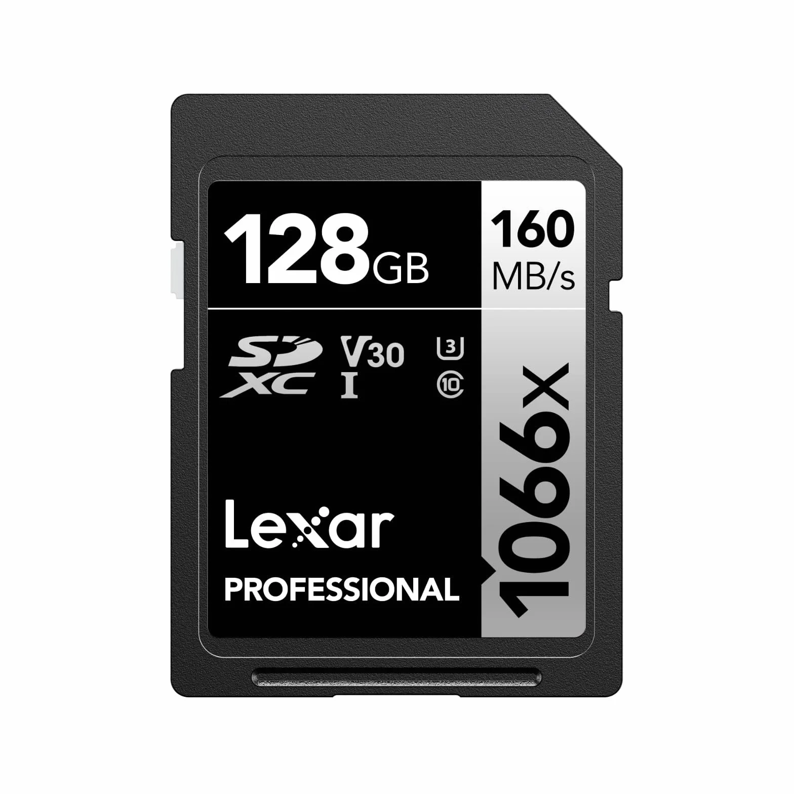Lexar Tarjeta SD Profesional 1066x de 128 GB, SDXC UHS-I hasta 160 MB/s de Lectura, 120 MB/s de Escritura, V30/U3/C10 para Cámaras DSLR y Videocámaras HD
