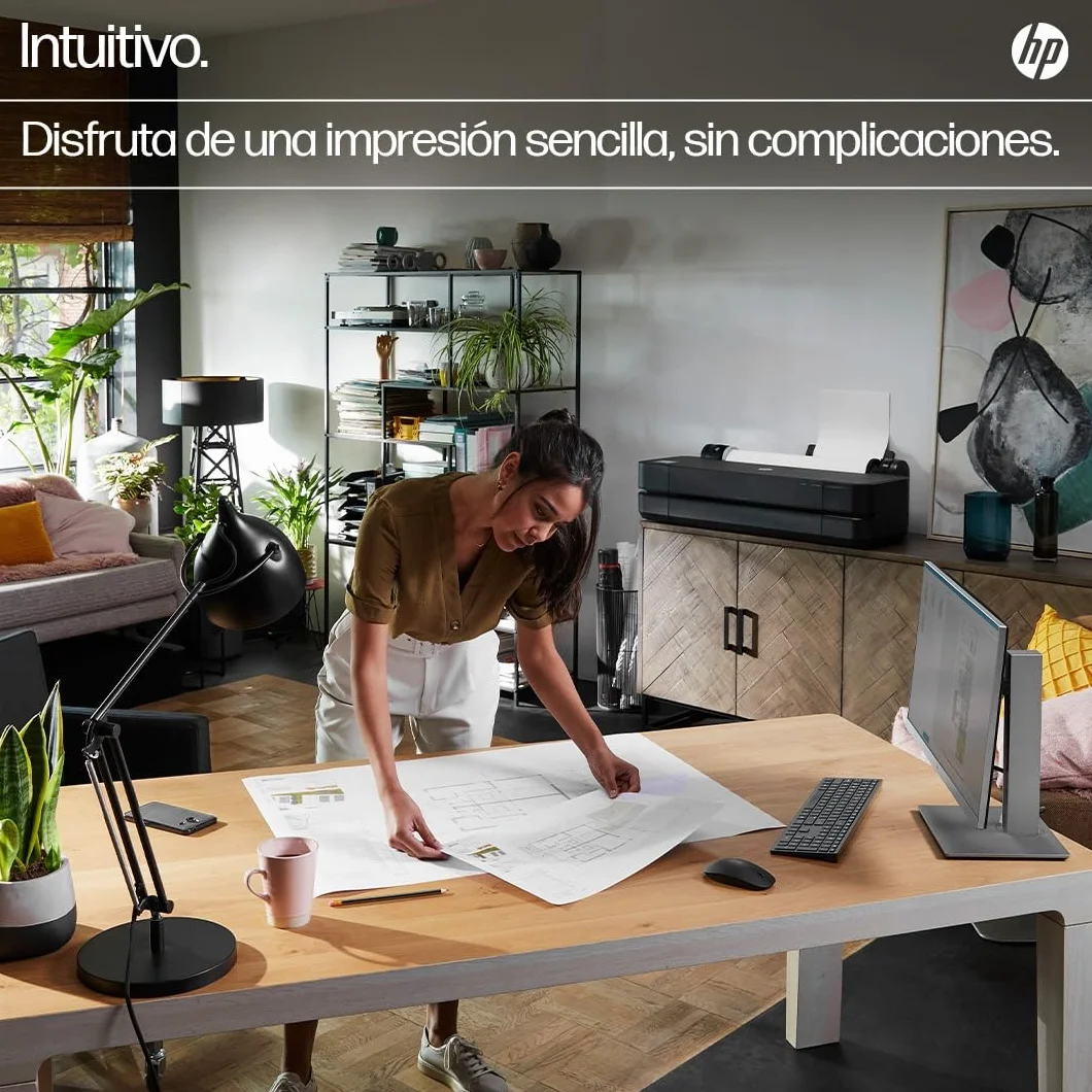 HP DesignJet T650, 61cm (5HB08D), Impresora Gran Formato, Plotter, Estándar A4-A1, 81 Impresiones A1/h, Wi-Fi,Ethernet,USB, 2400x1200 dpi,Metal Reciclado, Edición 2025, Garantía 2 Años, Click, Negro