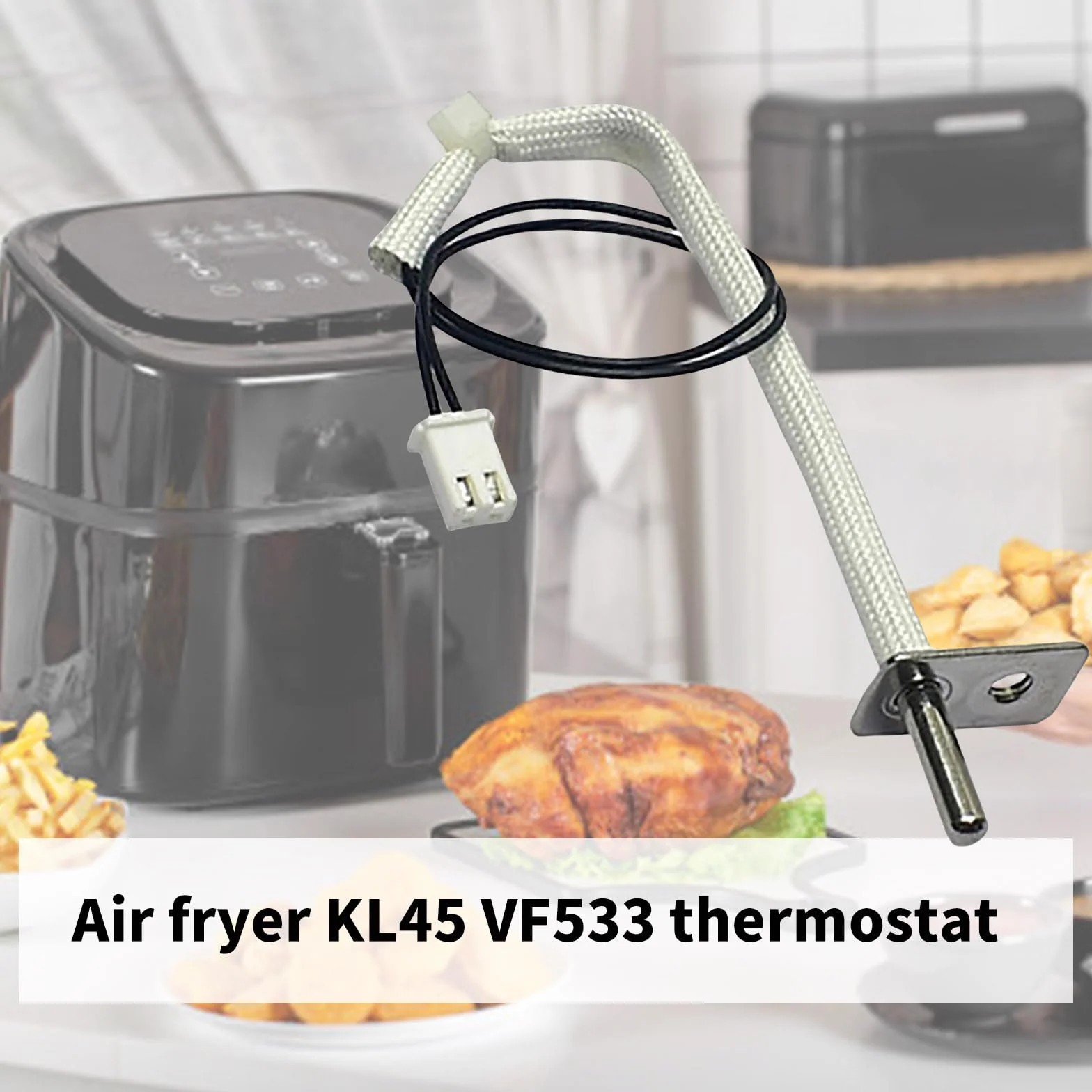 Freidora de aire con sonda de temperatura para cocinar de forma segura