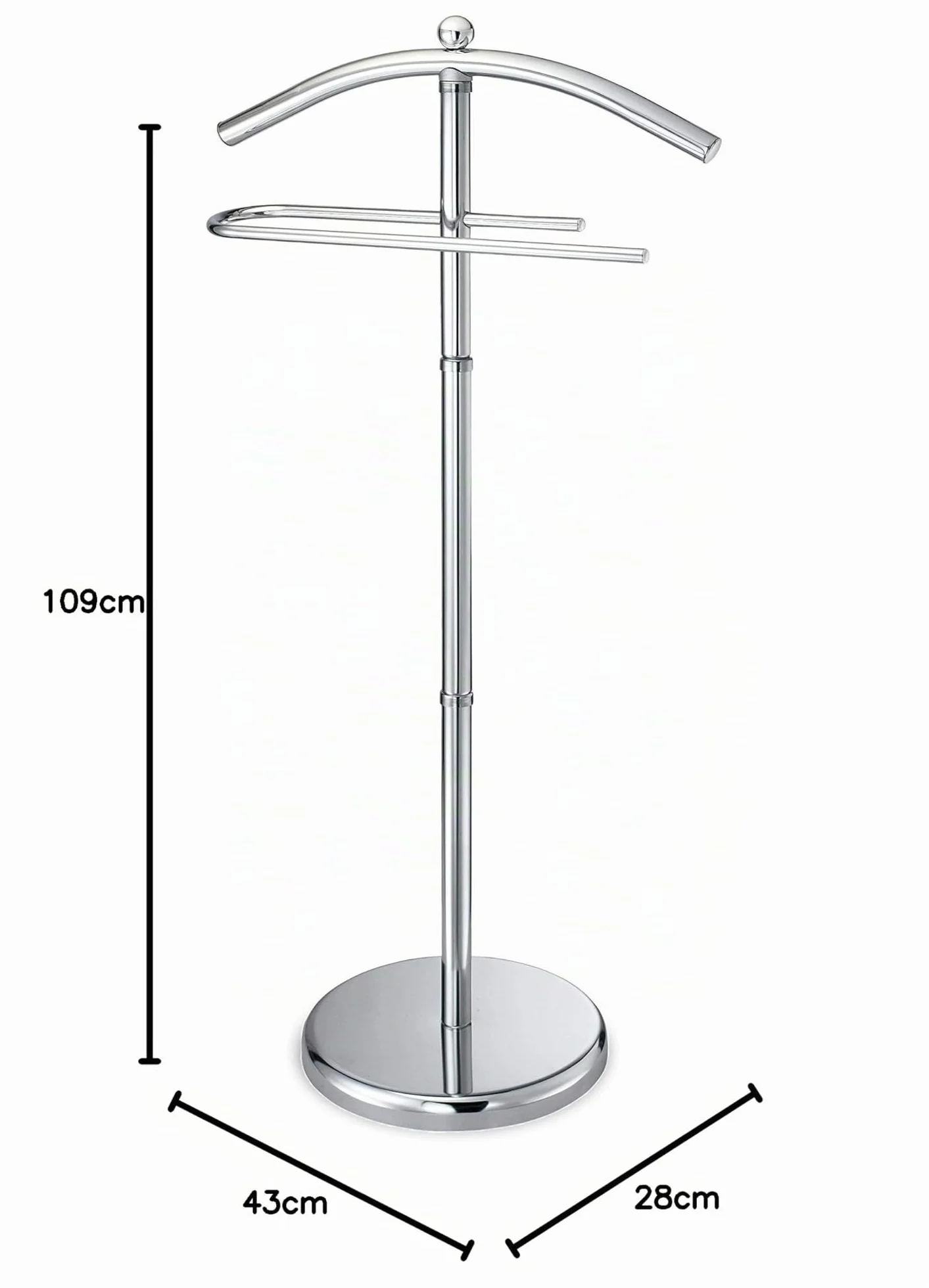 GALÁN DE Noche 43x28 H.109 cm Plata Acero CMRG5807