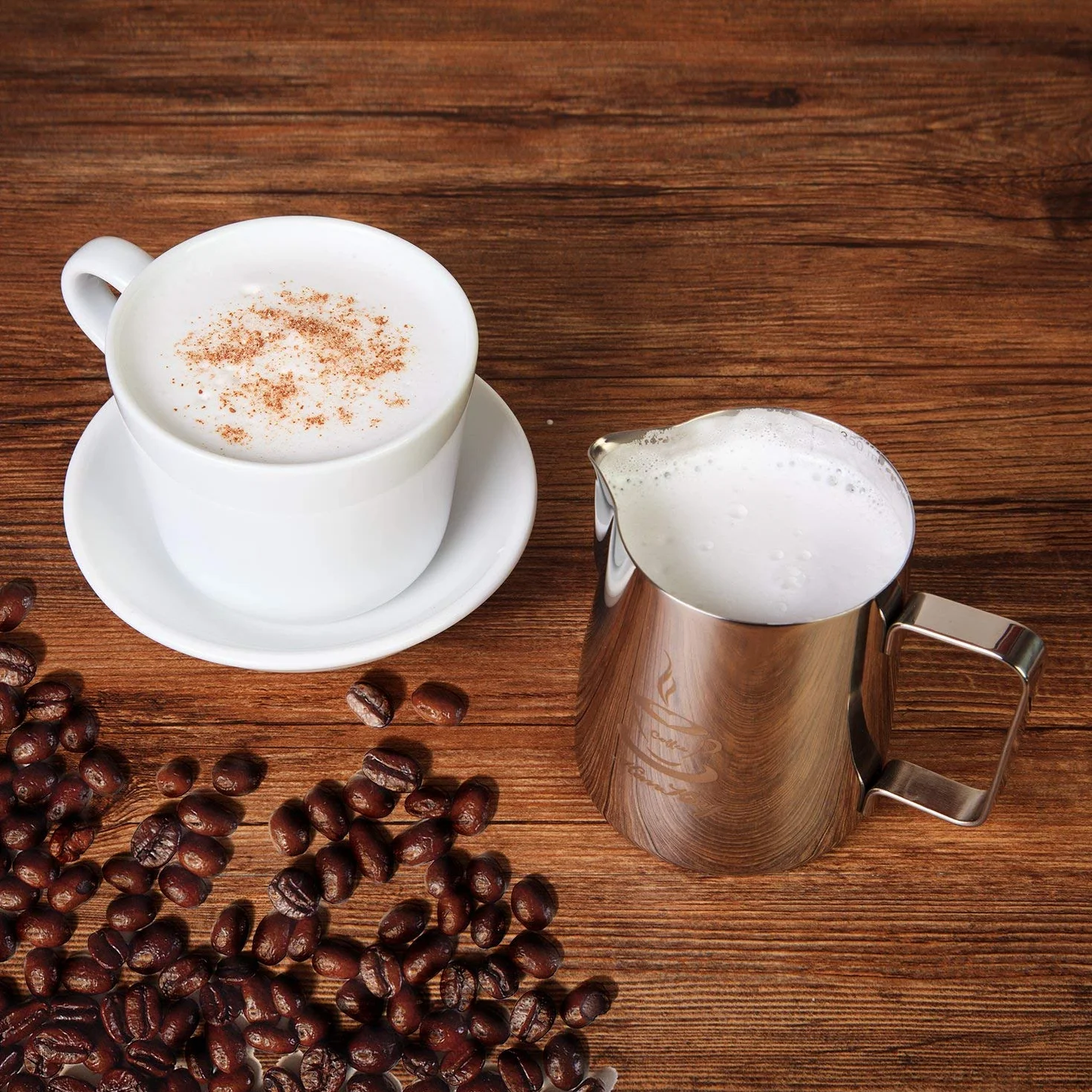 Jarra de leche acero inoxidable 900 ml 32 oz OneChois para espumador capuchino