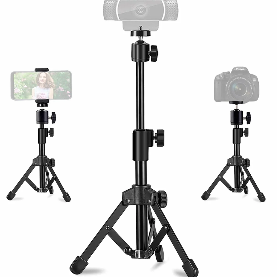 Soporte de trípode extensible para cámara web, trípode de escritorio para cámara/teléfono/cámara web, soporte de trípode de escritorio compatible con Logitech Stream Webcam C925e C922x C922 C930e C930